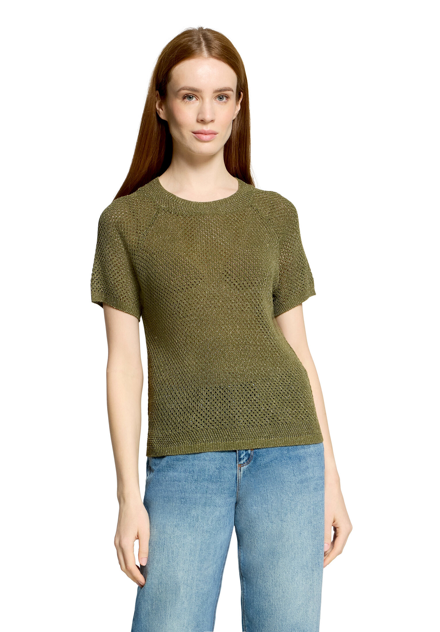 Cartoon Strickpullover, Ajourmuster, FüR Damen, GrüN, 36