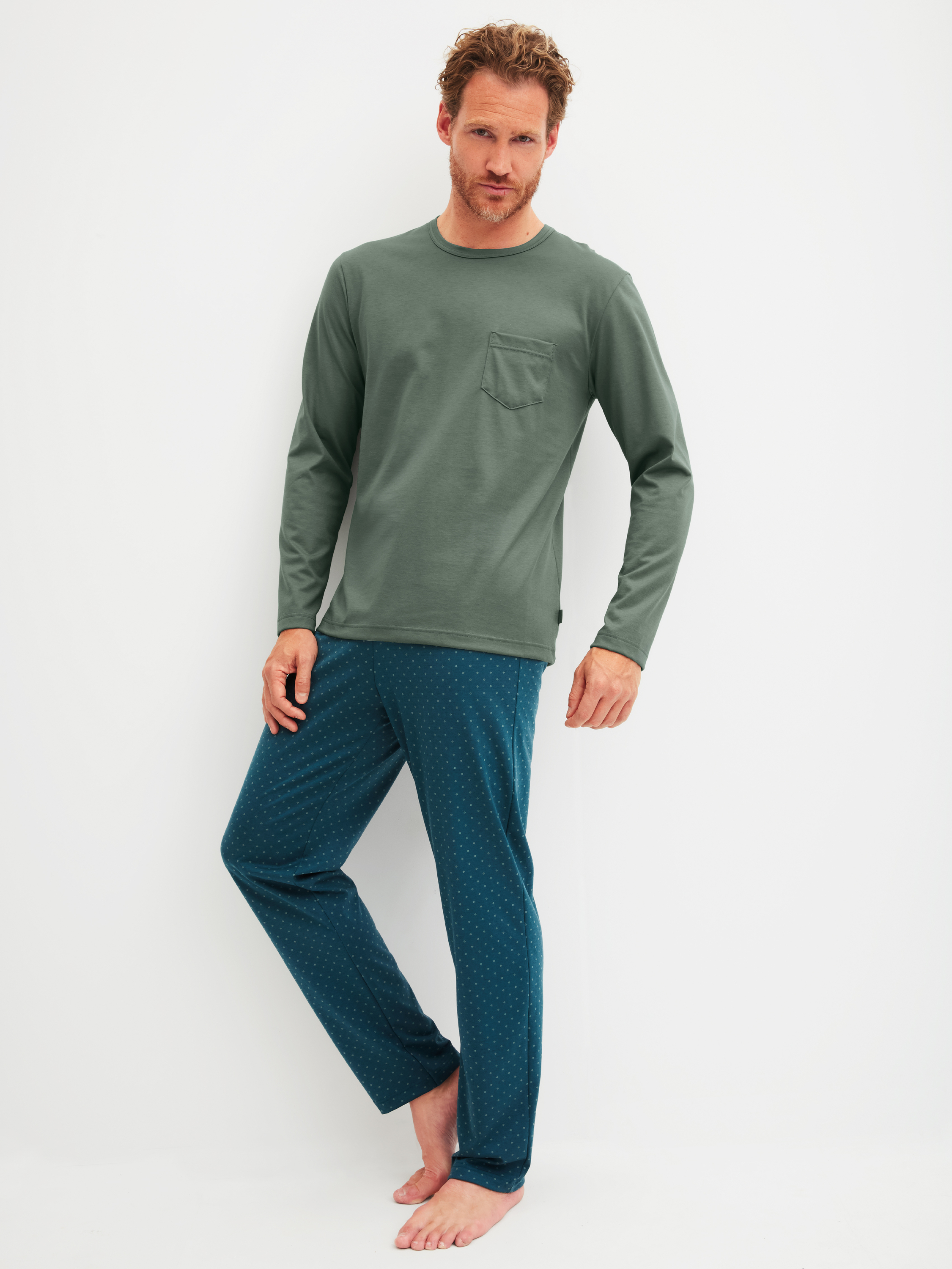 Calida Schlafanzug, Lang, FüR Herren, GrüN, Xxl