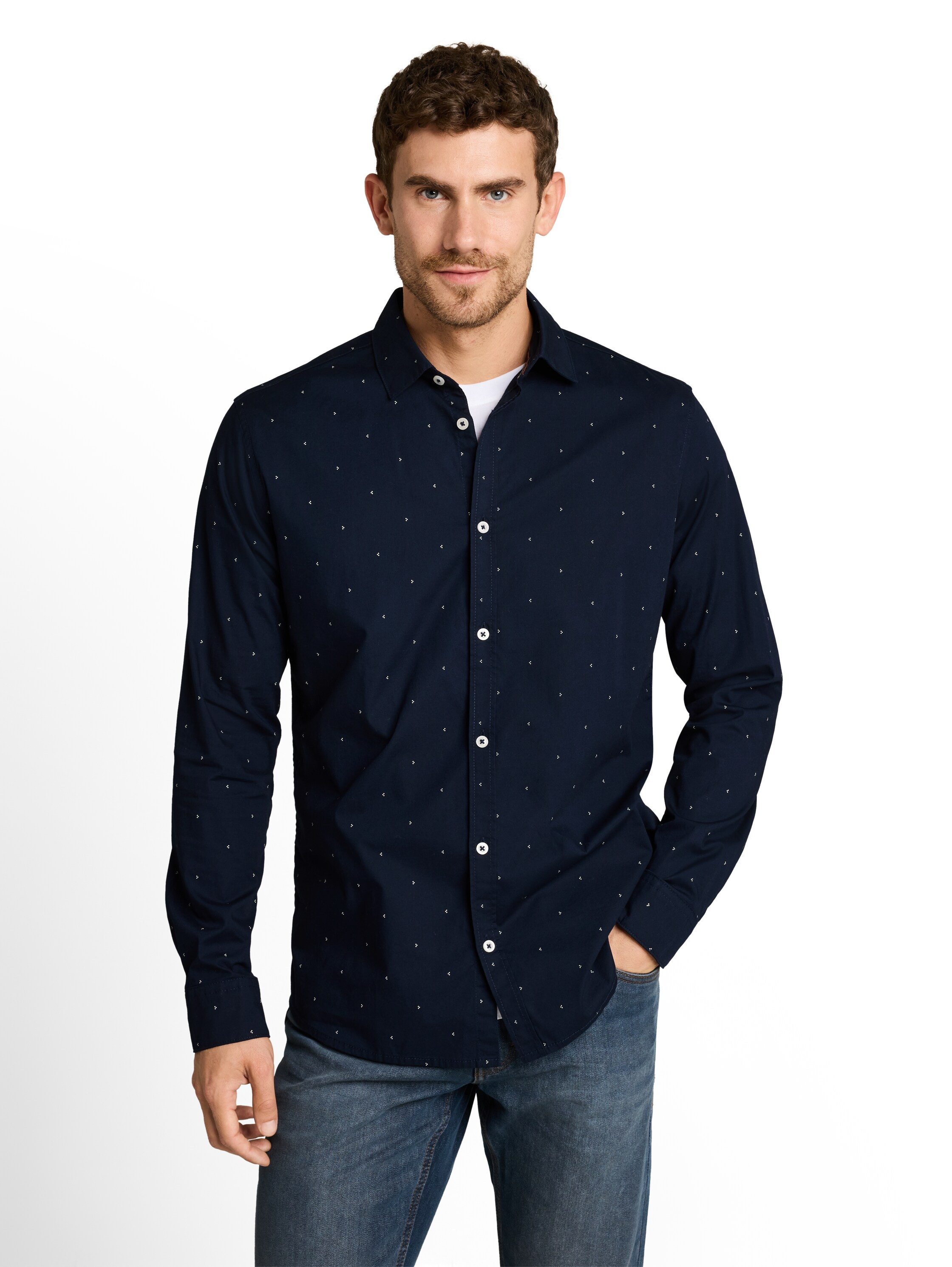 Tom Tailor Freizeithemd, Slim-Fit, Langarm, Kent-Kragen, FüR Herren, Blau, XXL