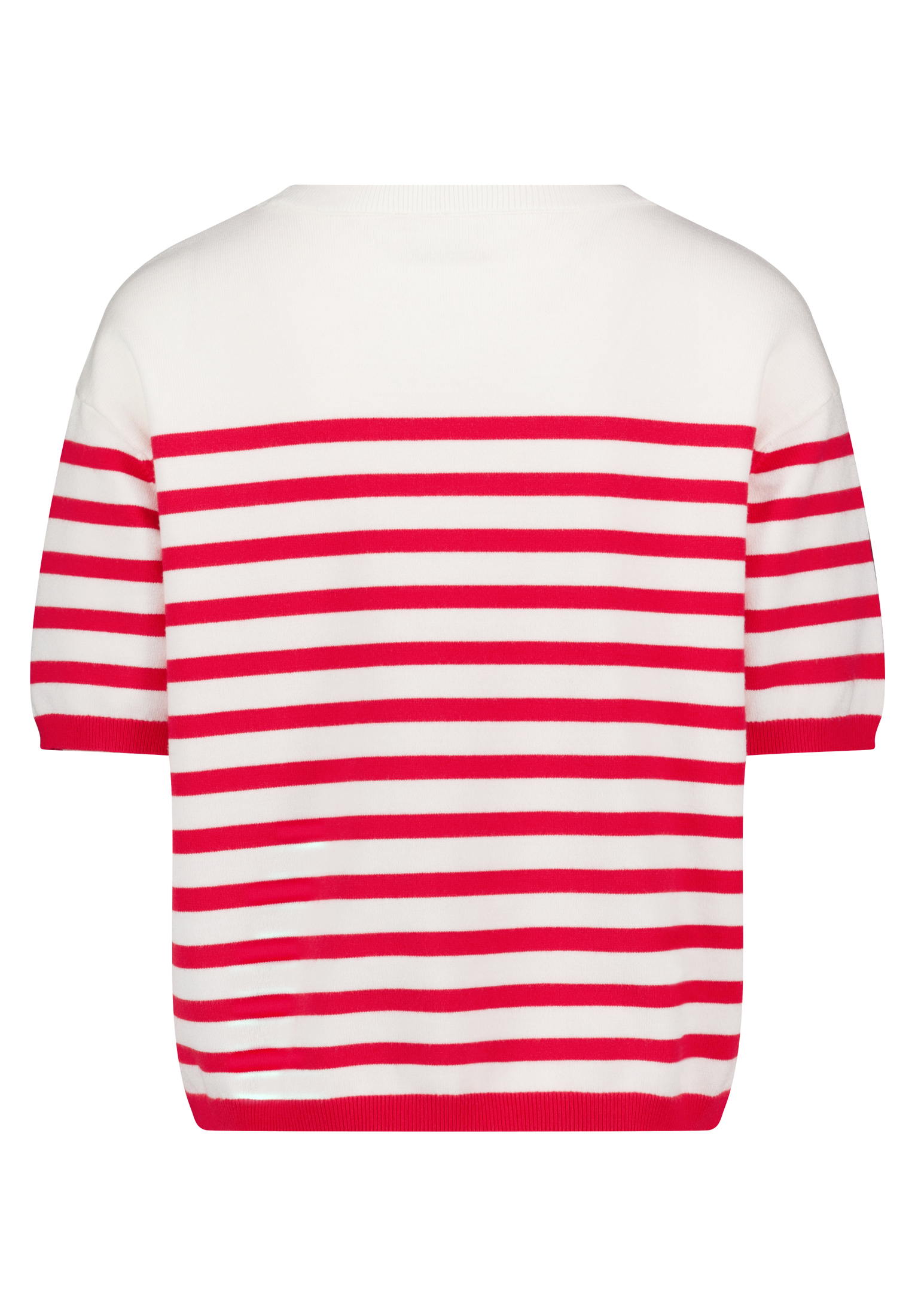 Cartoon Strickpullover Mit Rundhalsausschnitt, Weiß, 36