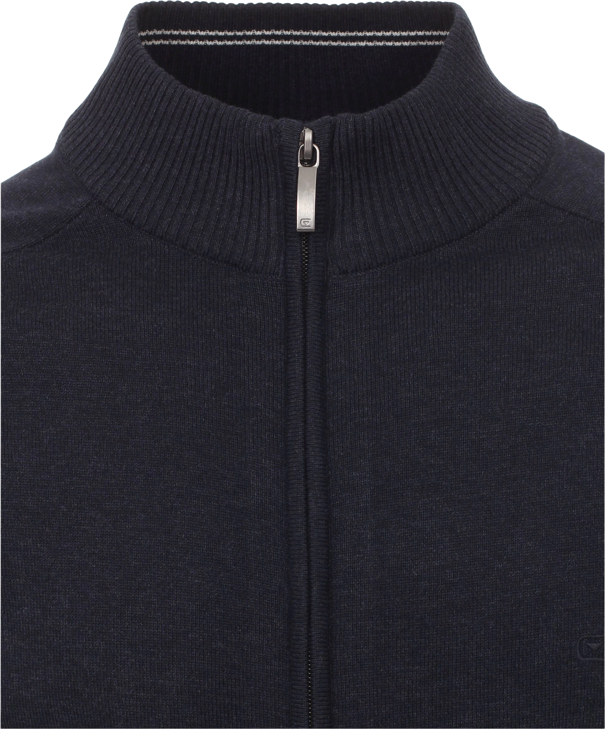 Casamoda Strickjacke, Stehkragen, Baumwolle, Uni, FüR Herren, Blau, Xl