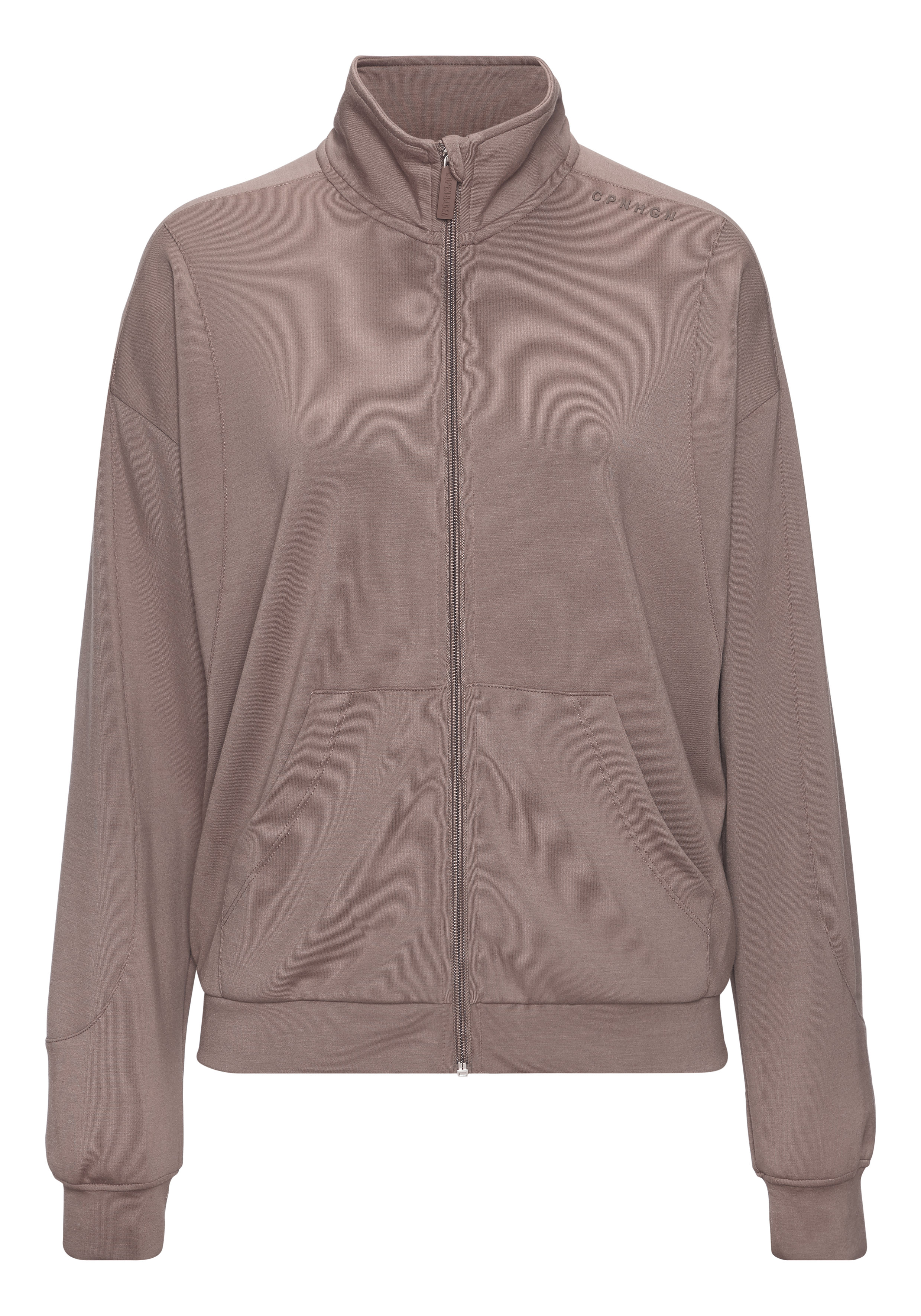 Copenhagen Studios Loungewear-Oberteil, Stehkragen, FüR Damen, Braun, 44/46