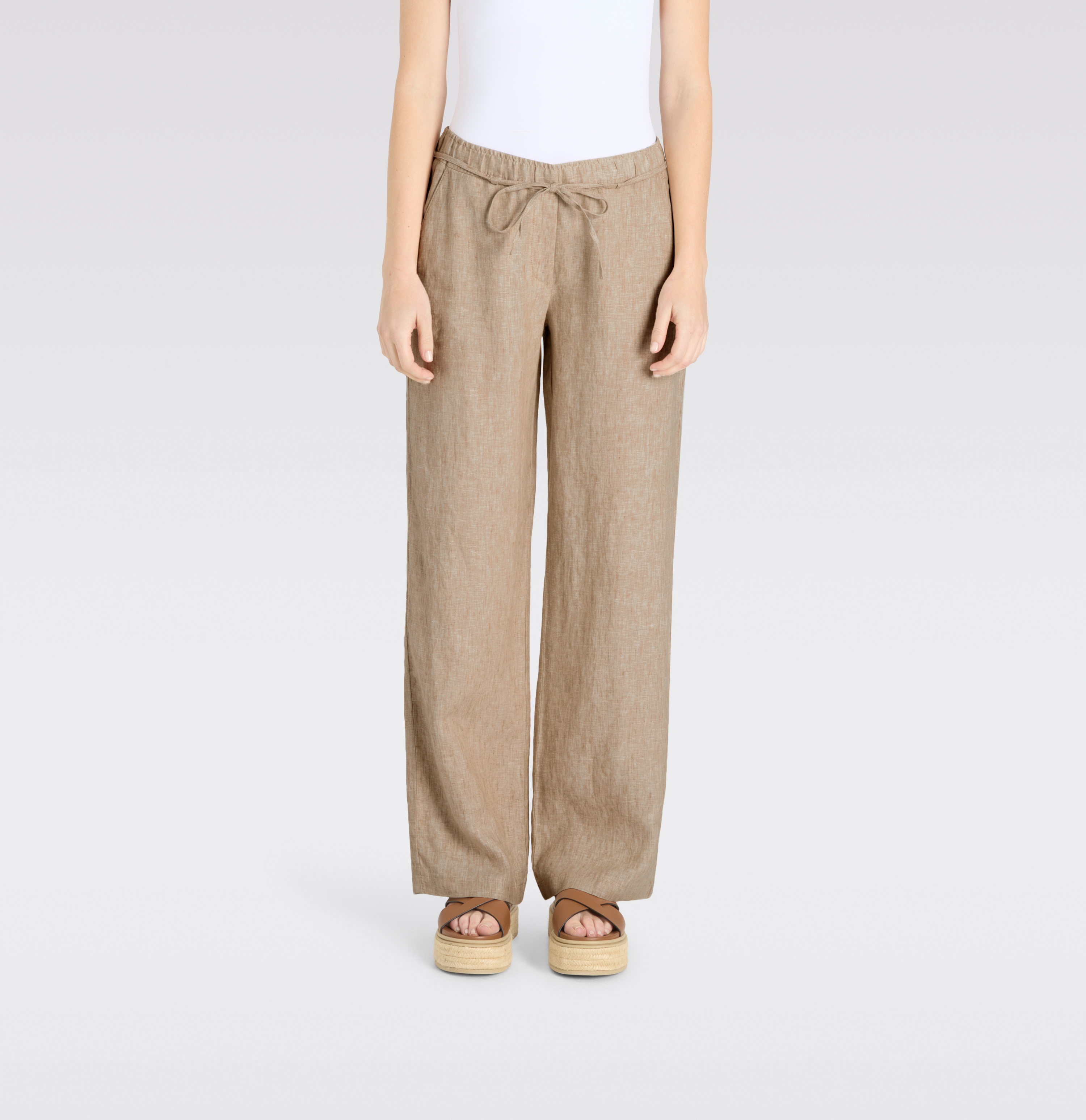 MAC Leinenhose, Tunnelzug, FüR Damen, Braun, 38/32
