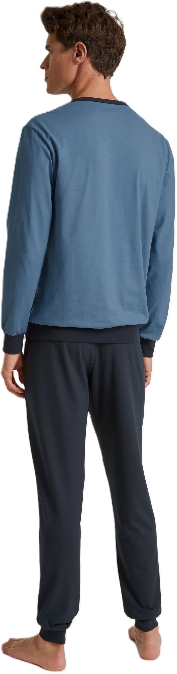 Calida Herren BüNdchen-Pyjama Relax Essentials, Blau, L