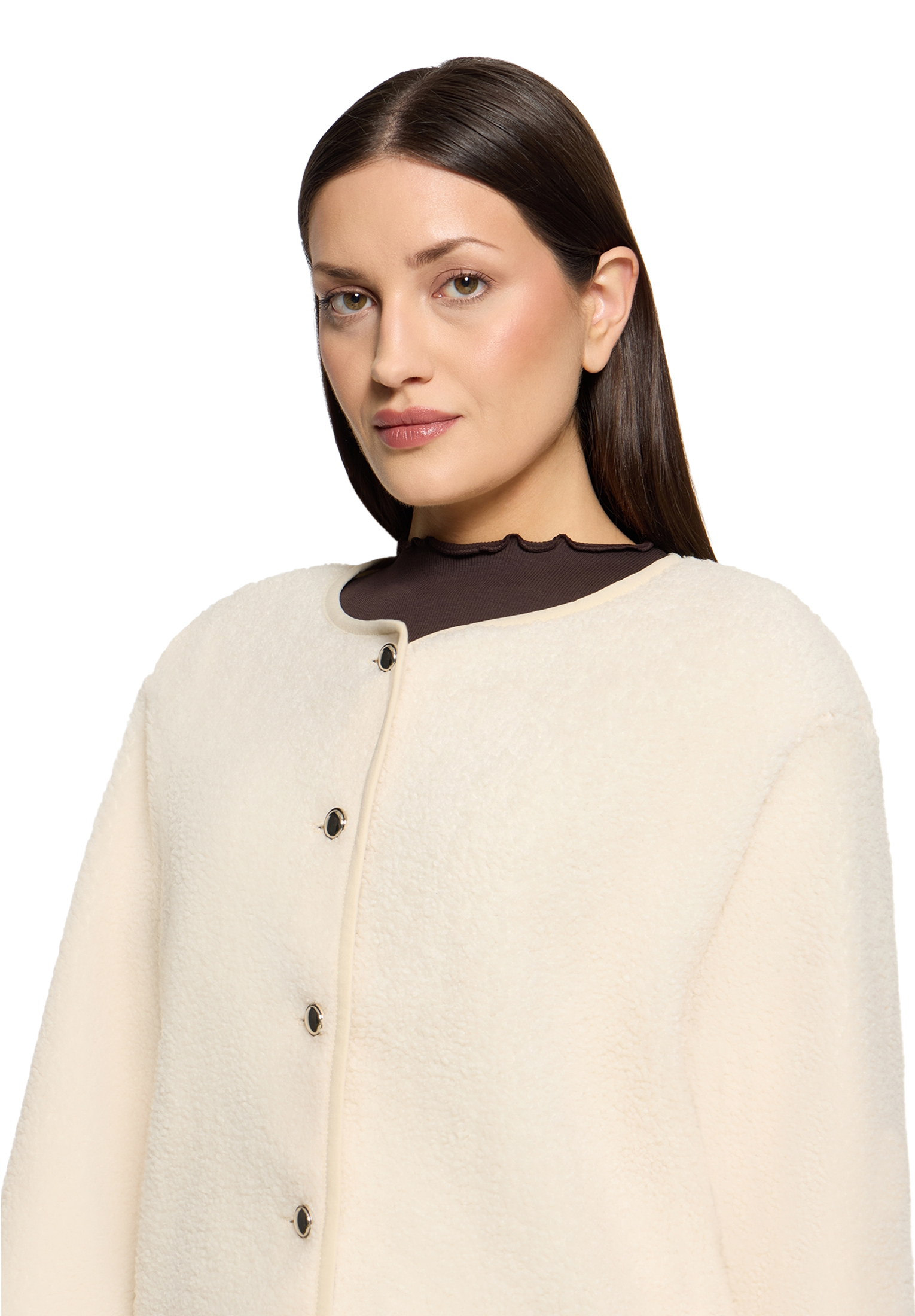 Cartoon Sweatjacke, Knopfleiste, FüR Damen, Beige, 44
