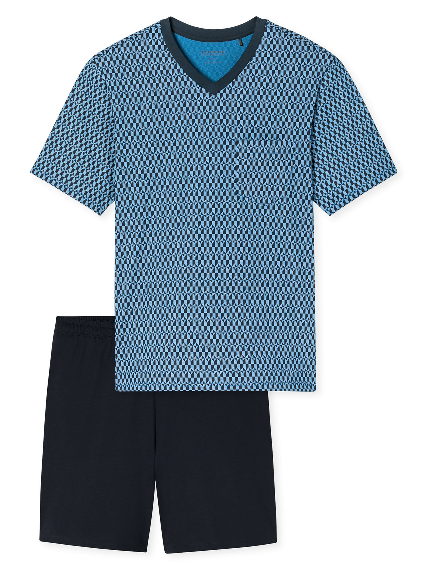 Schiesser Schlafanzug, Kurz, FüR Herren, Blau, 54