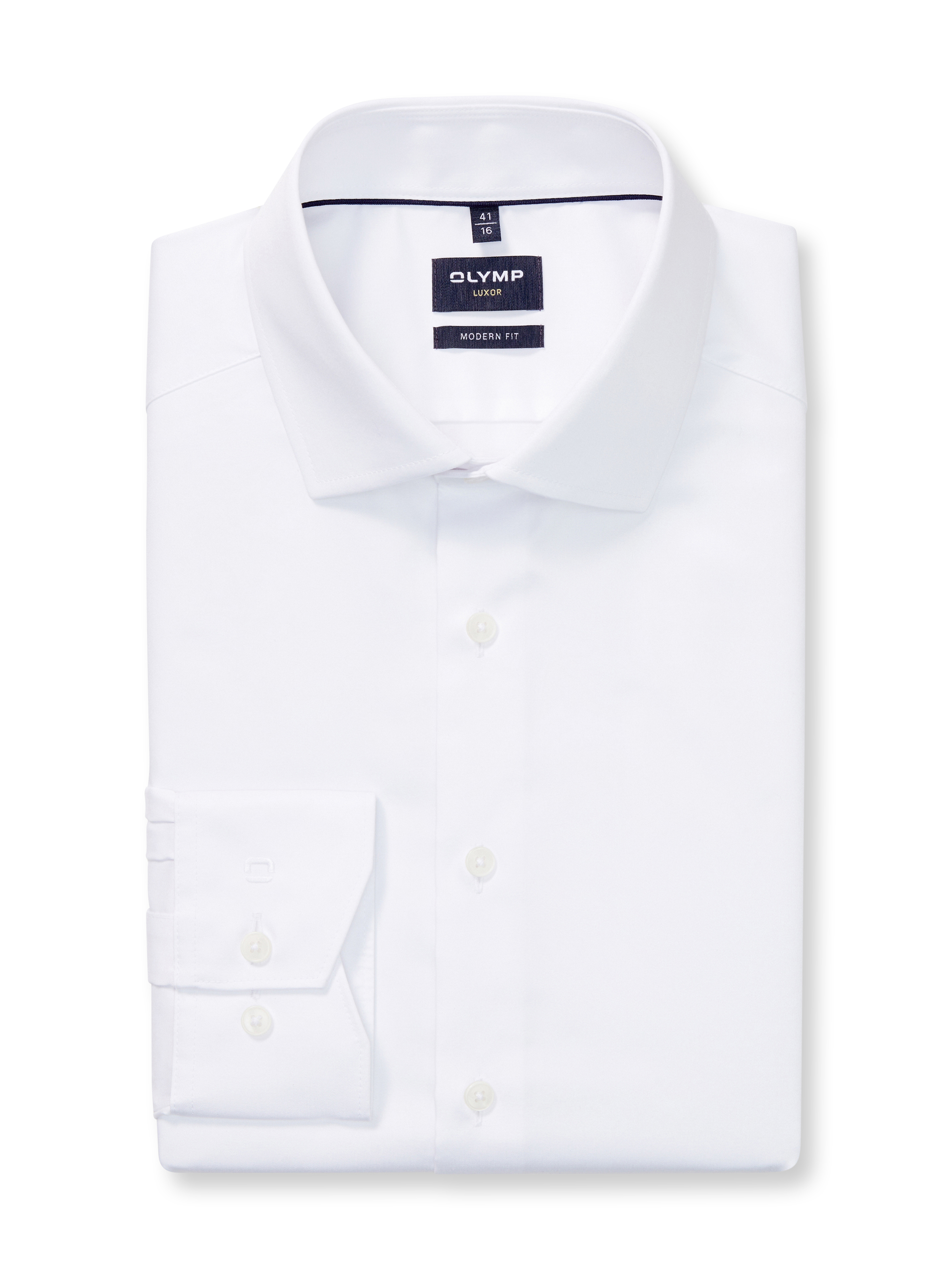 Olymp Freizeithemd Luxor, Modern Fit, Langarm, Kent-Kragen, FüR Herren, Weiß, 39
