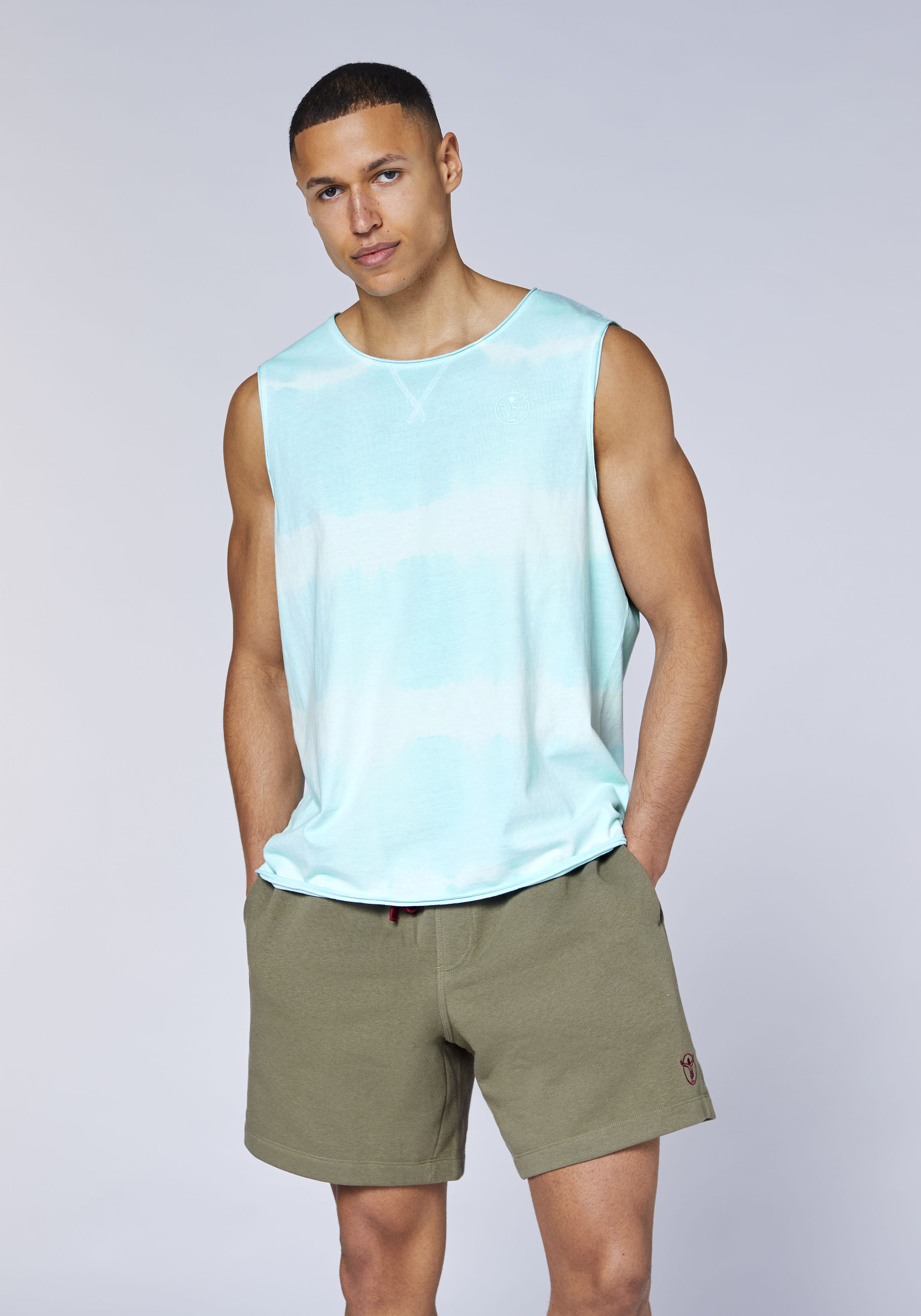 Chiemsee Tank Top, Uni, Mit Rollkante, FüR Herren, Blau, M