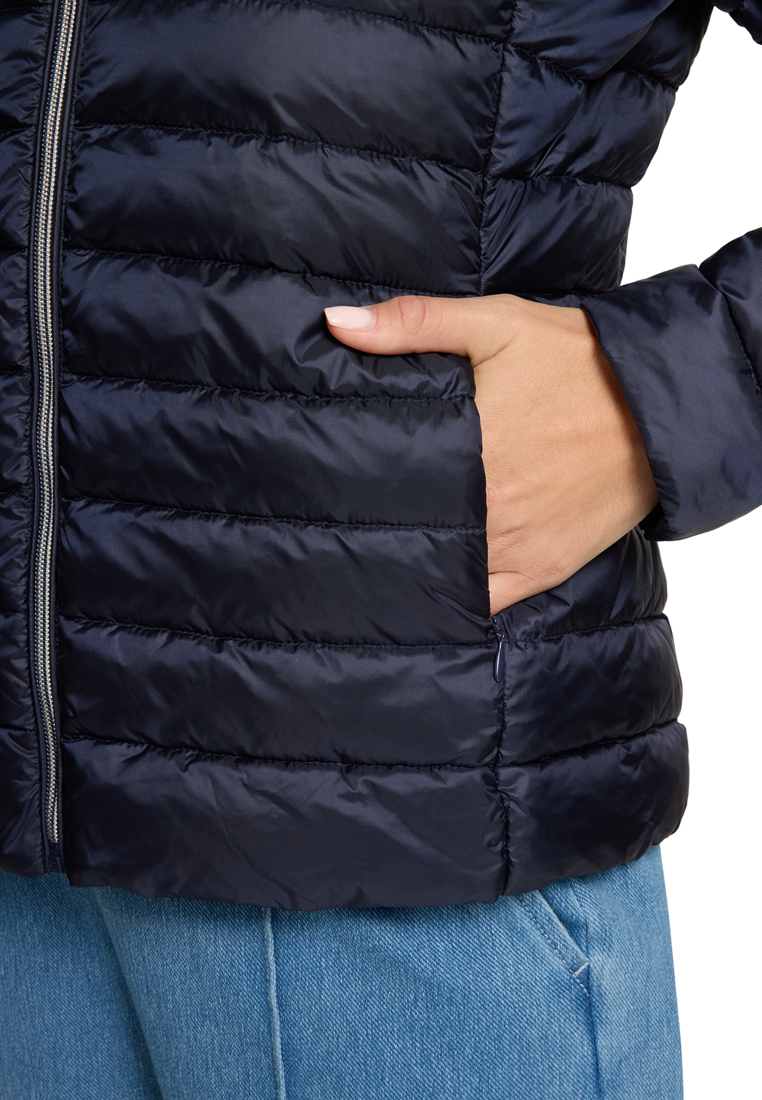 Zero Steppjacke Mit Stehkragen, Blau, 42