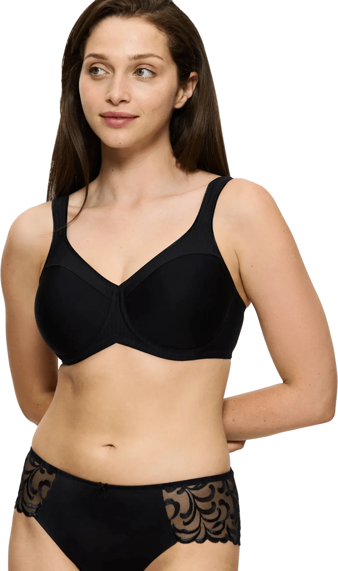 Triumph Modern Soft+Cotton BüGel-Bh, Jersey, FormbüGel, FüR Damen, Schwarz, 80C