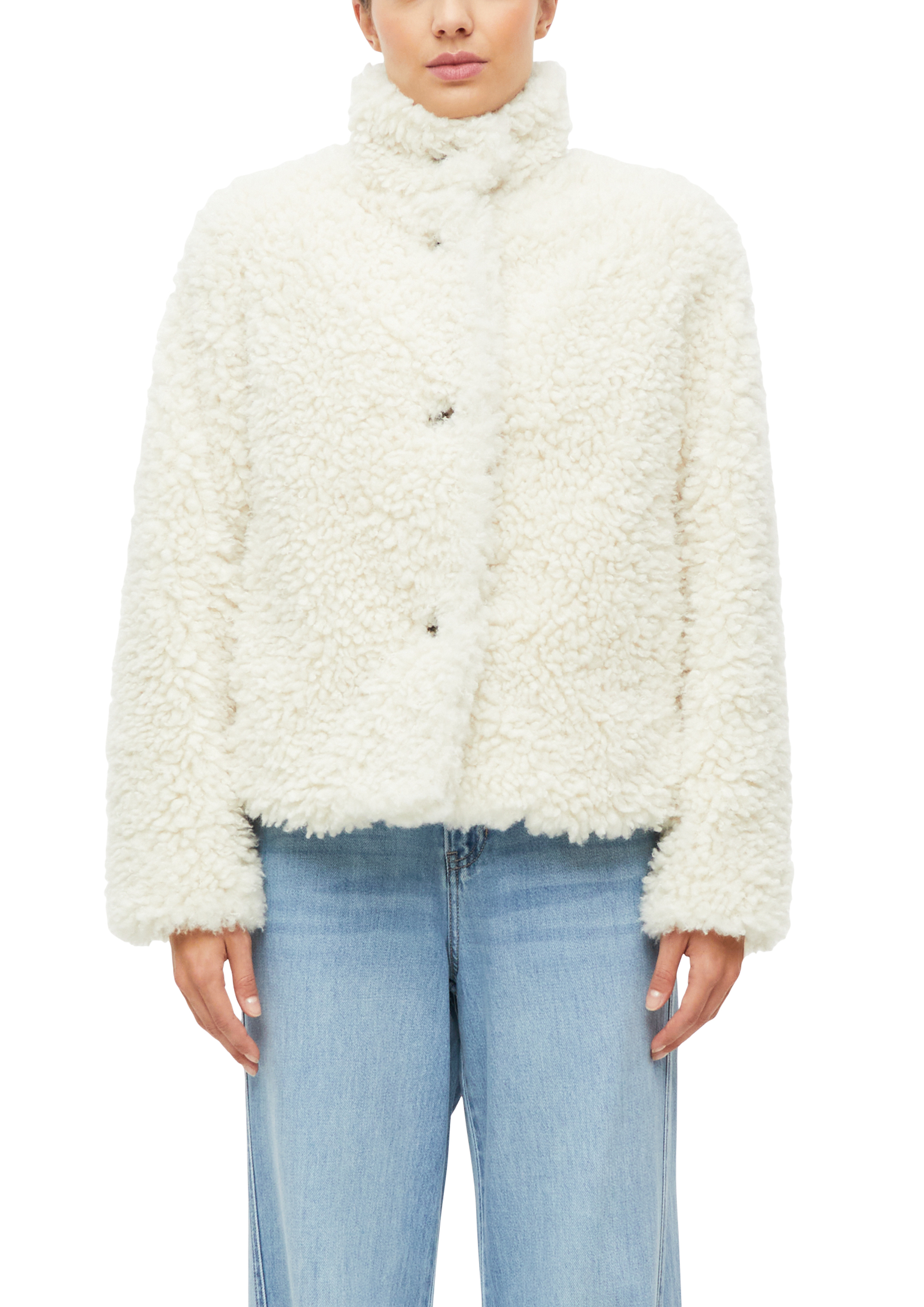 S.Oliver Red Label Fleecejacke, Stehkragen, FüR Damen, Weiß, 36-image