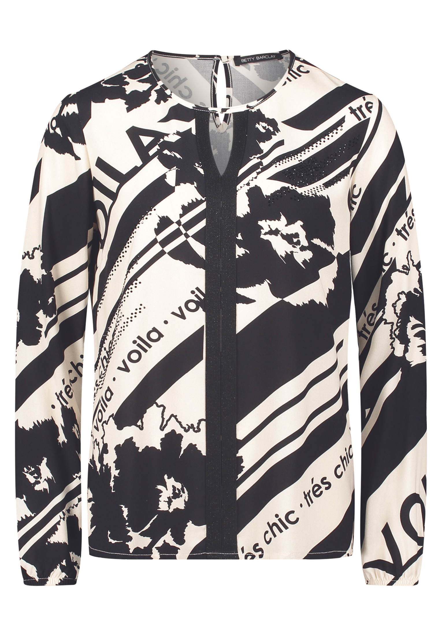 Betty Barclay 80121738_Bluse Lan, 1891 Cream/Black, 46, Weiß, 46