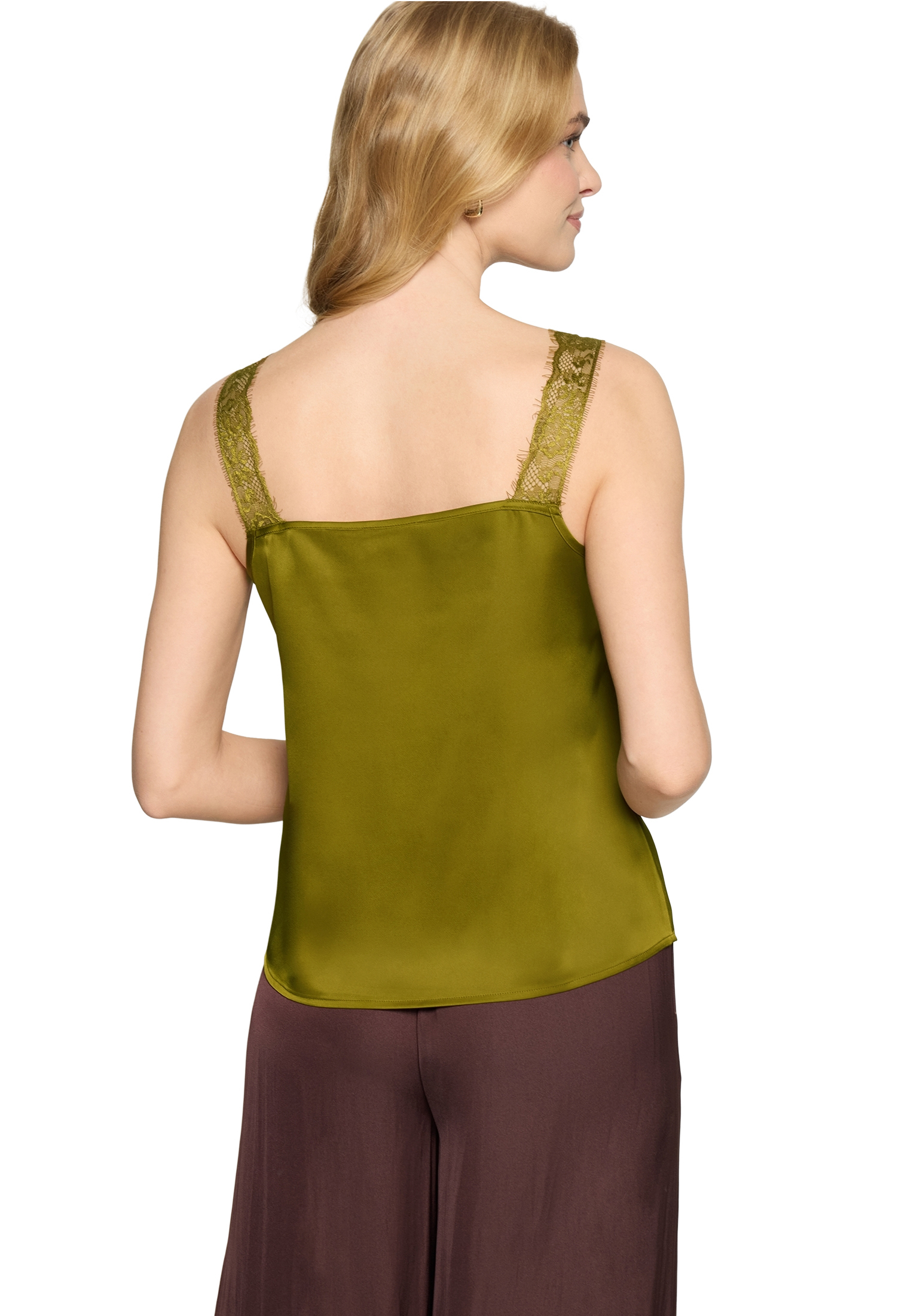 Zero Basic-Top Mit V-Ausschnitt, Braun, 36