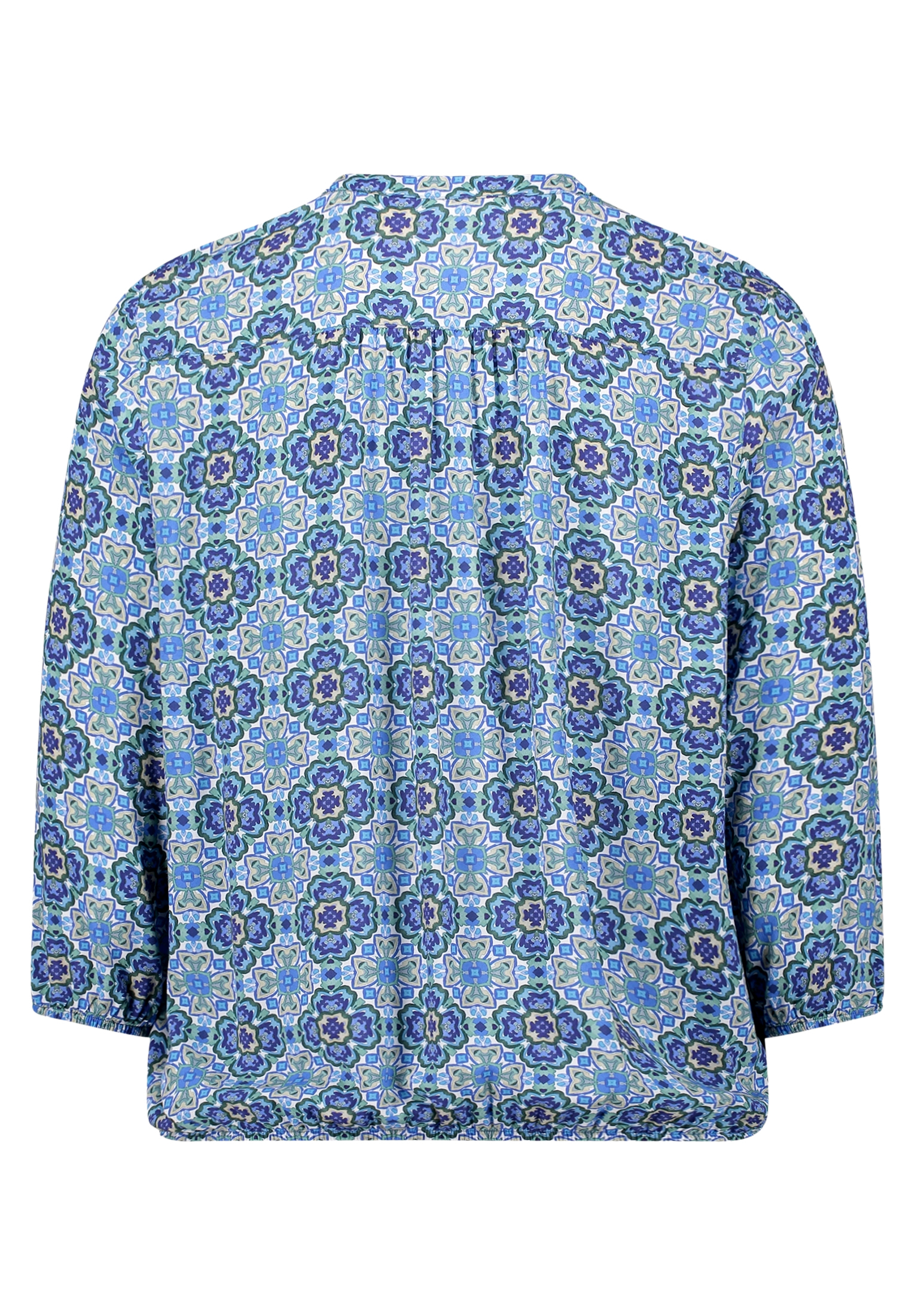 Cartoon Casual-Bluse Mit Muster, Blau, 44