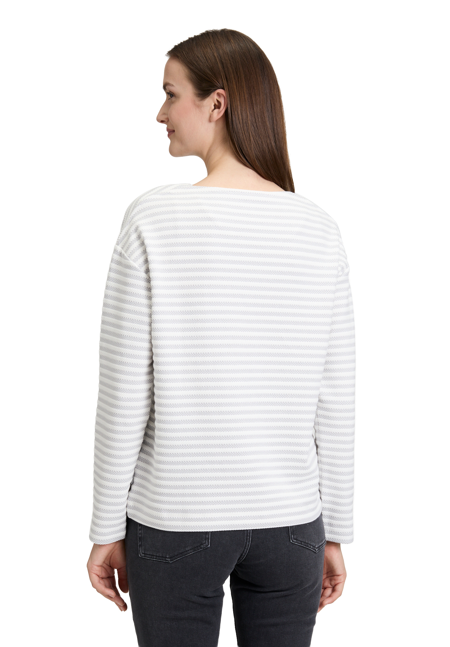 Betty & Co Sweatshirt Mit U-Boot-Ausschnitt, Grau, 36