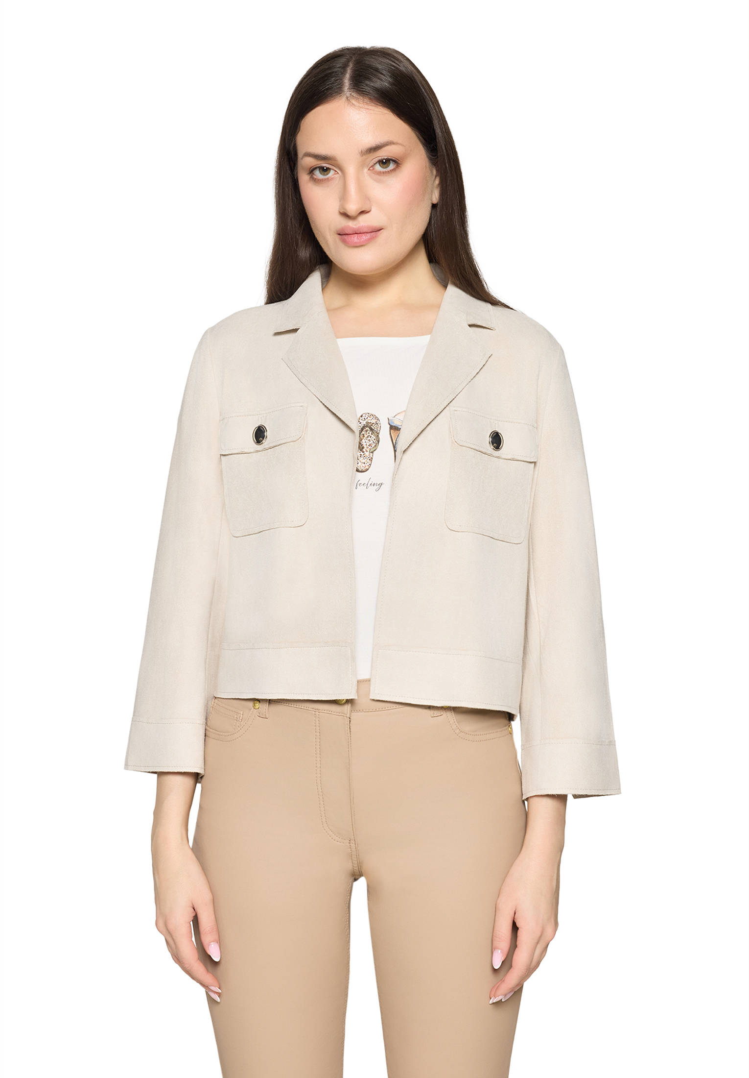 Betty Barclay Blazer-Jacke Mit 3/4 Arm, Beige, 46