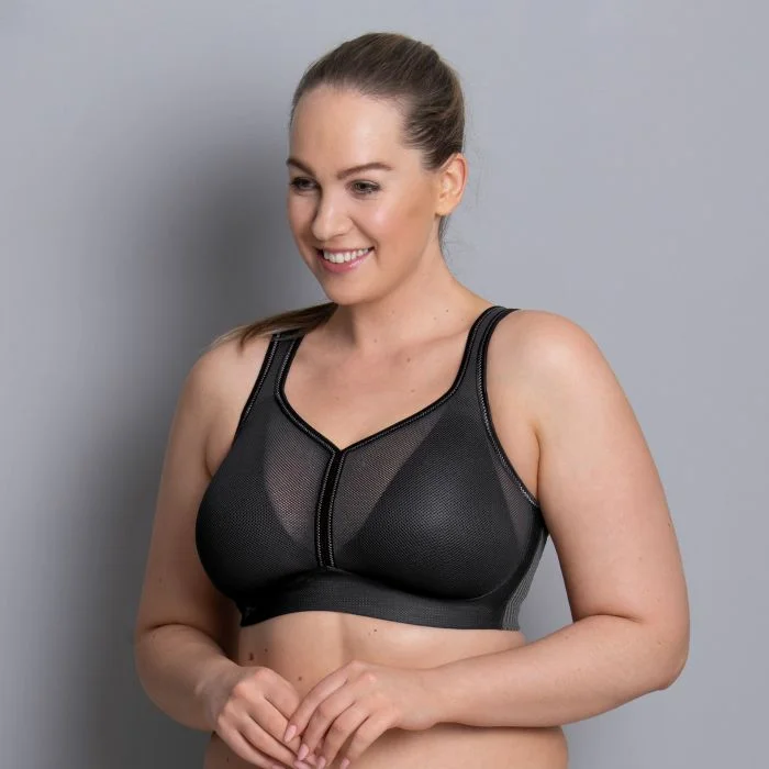 Anita Air Control Deltapad Sport-Bh, Doppellagig, KomfortträGer, FüR Damen, Grau, 65H