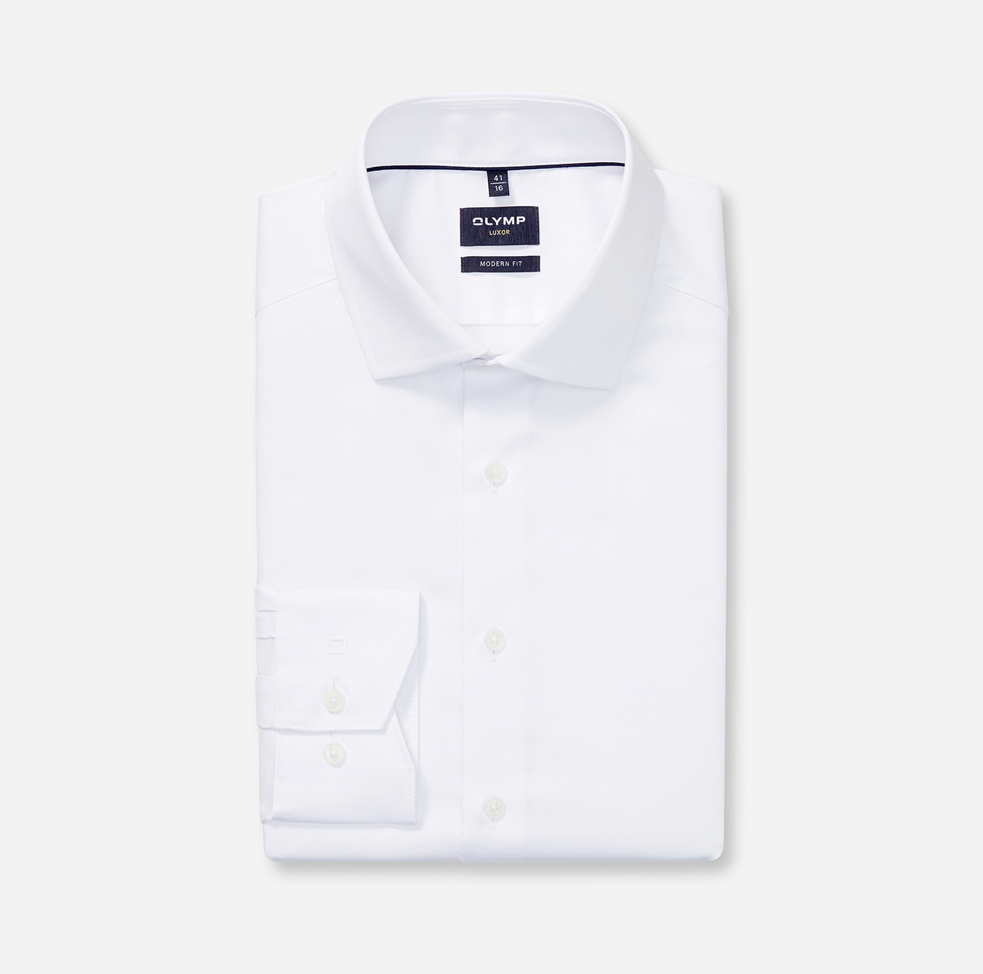 Olymp Freizeithemd Luxor, Modern Fit, Langarm, Kent-Kragen, FüR Herren, Weiß, 44