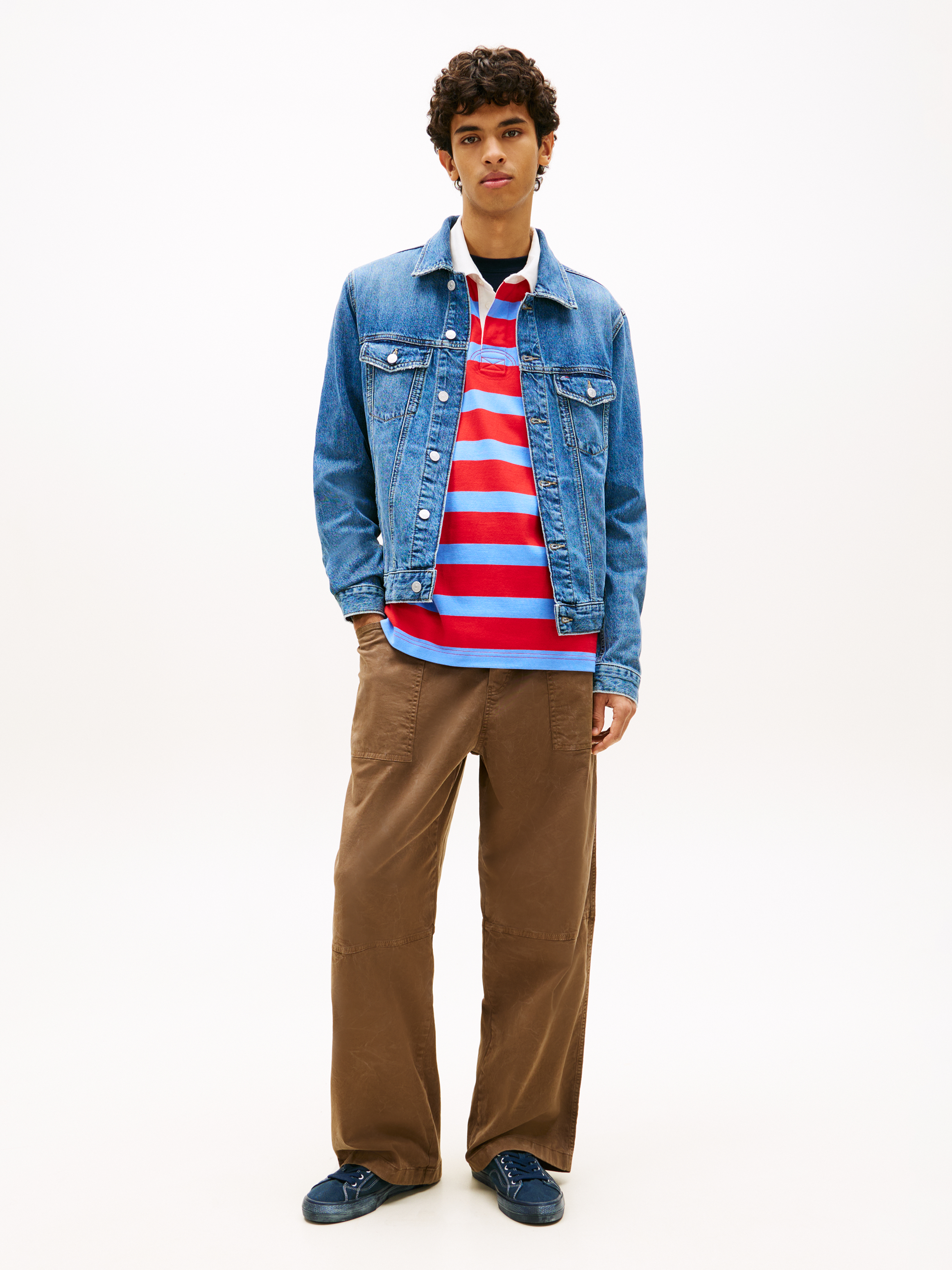 Tommy Jeans Jeansjacke, Klappkragen, FüR Herren, Blau, M