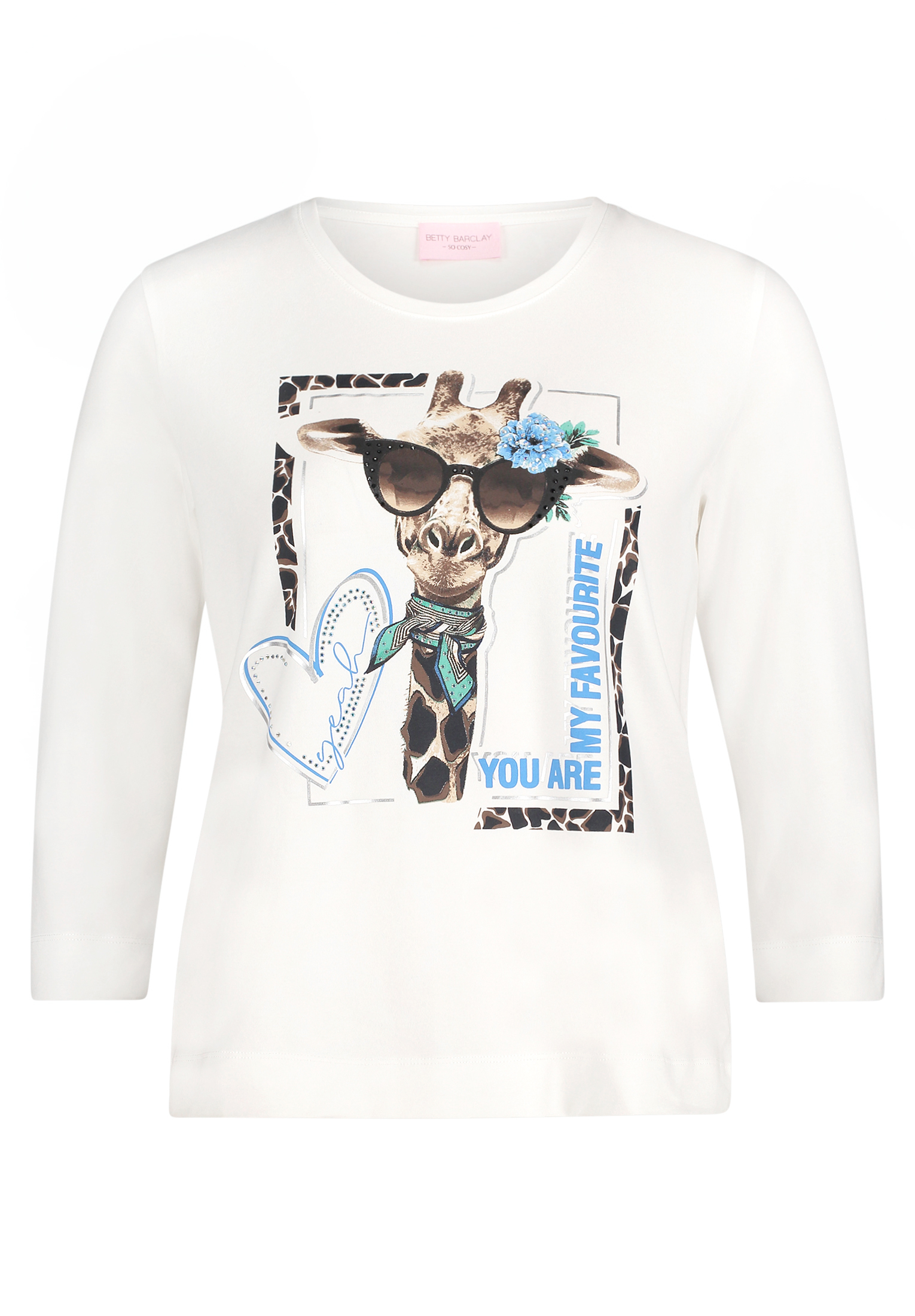 Betty Barclay Basic Shirt Mit Aufdruck, Beige, 40