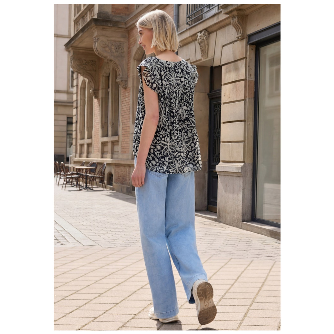 Street One Studio Blusentop, V-Ausschnitt, FüR Damen, Schwarz, 40