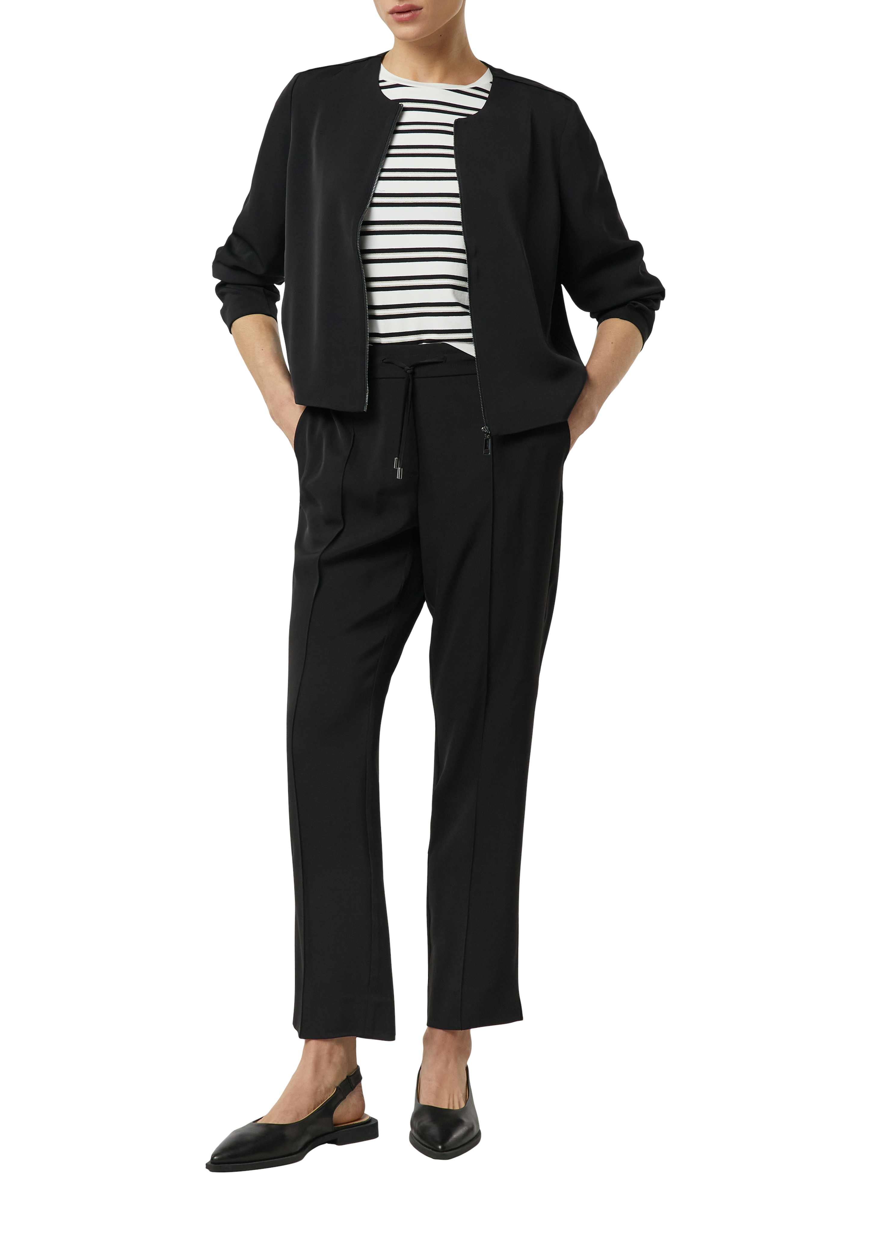 Comma, Shirt, Halbarm, FüR Damen, Schwarz|Weiß, 36