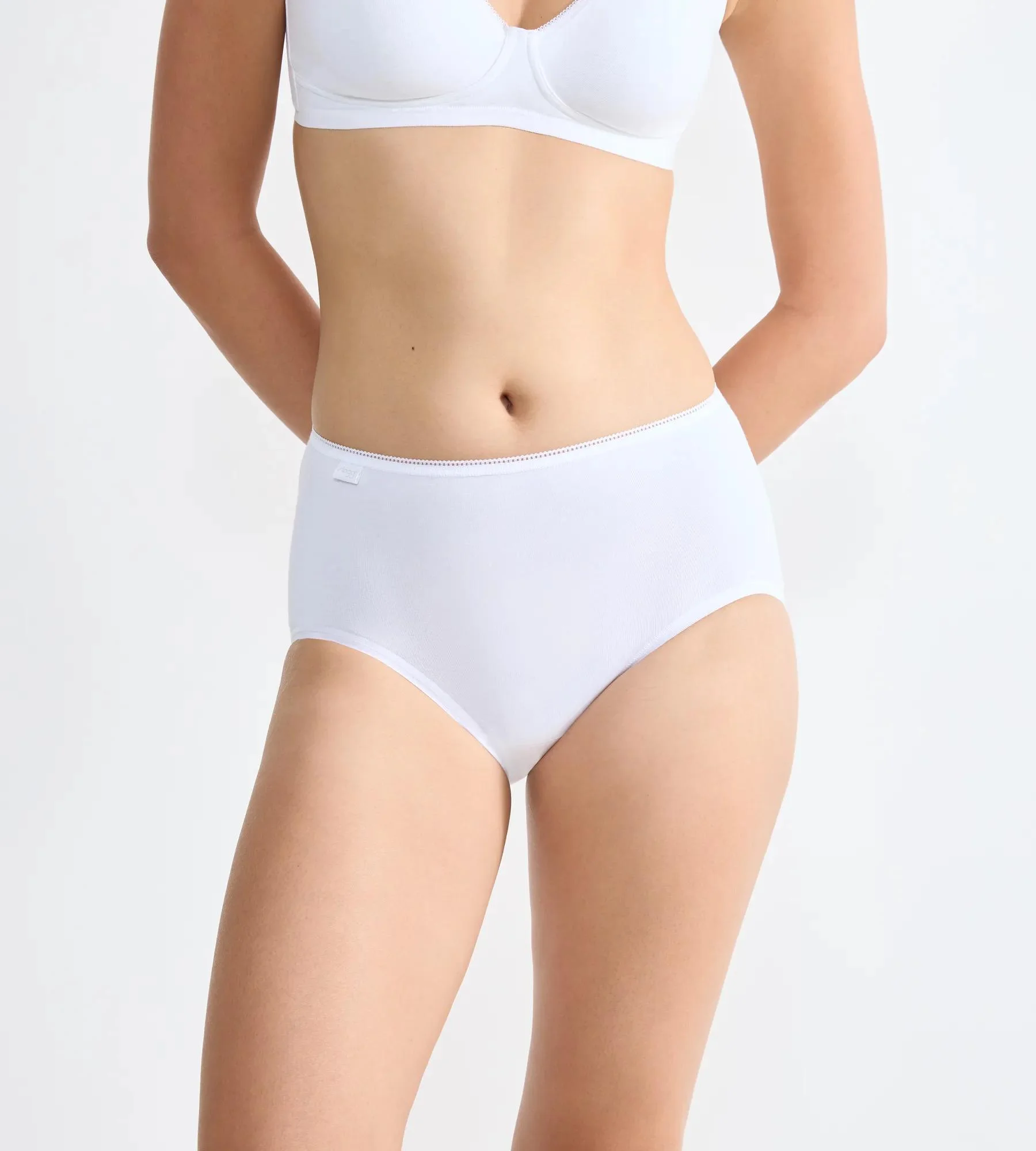 Sloggi 24/7 Midi-Slip, 3Er-Pack, Baumwolle, Uni, FüR Damen, Weiß, 44