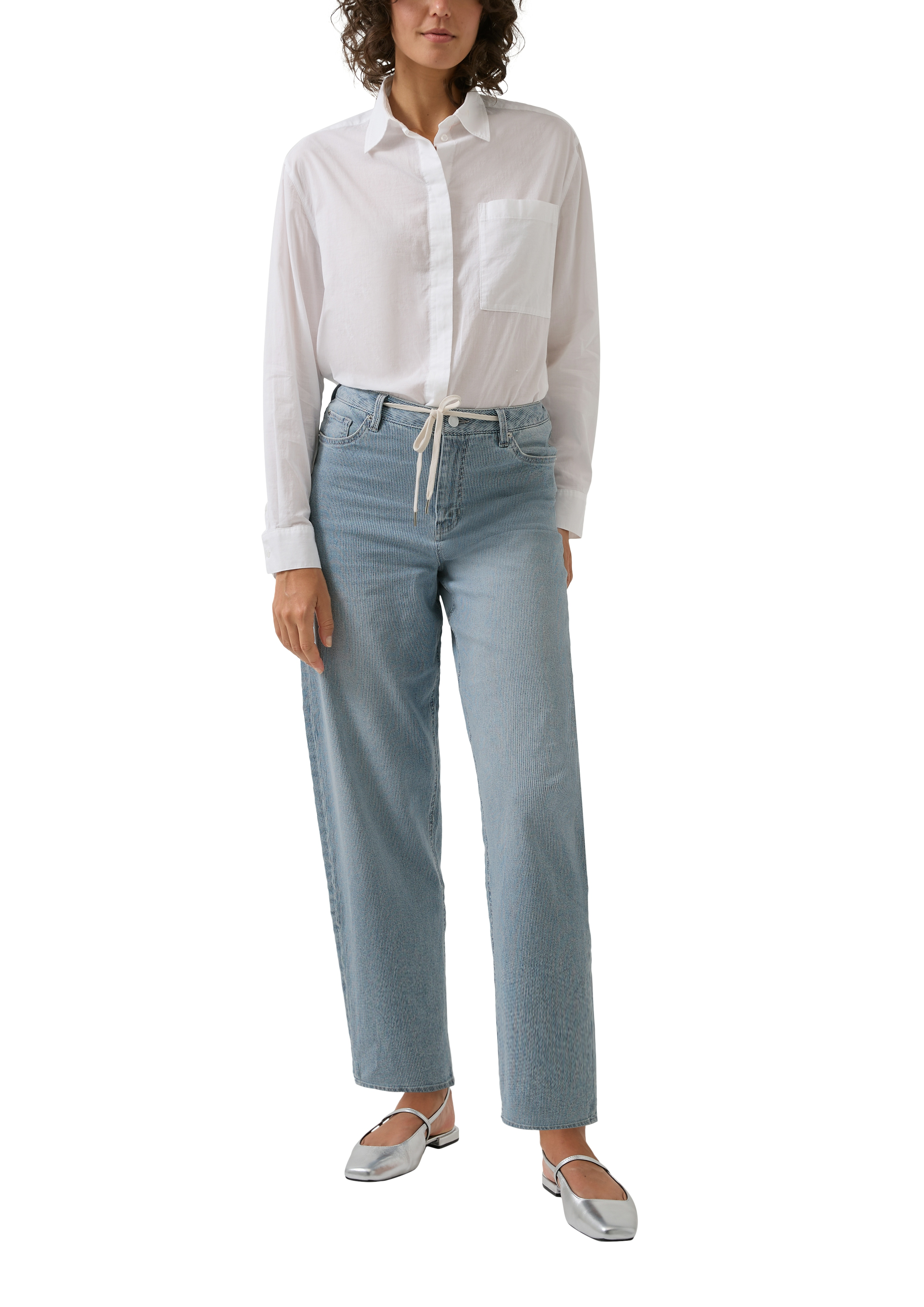 S.Oliver Red Label Jeanshose, Tunnelzug, FüR Damen, Blau|Weiß, 38