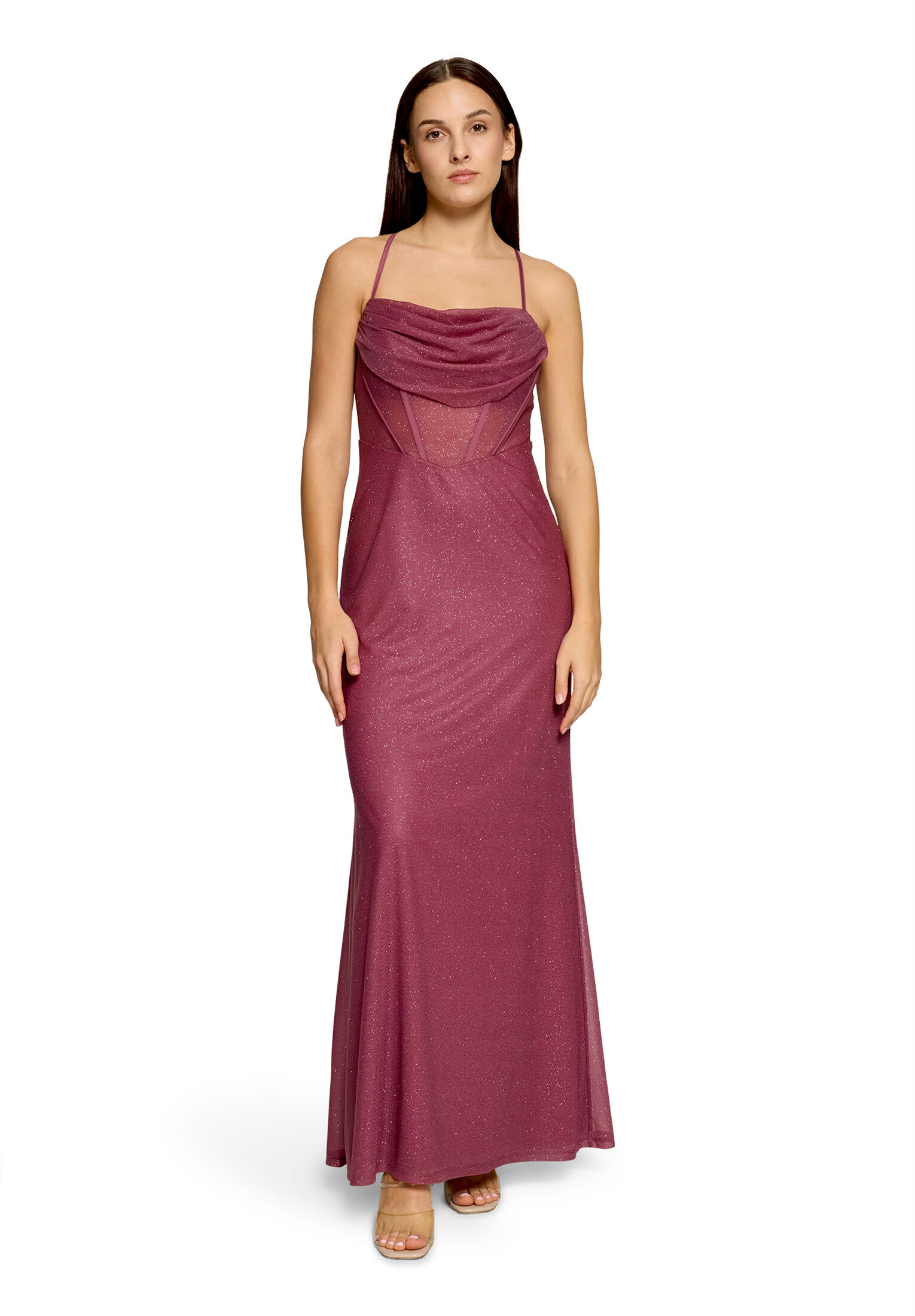 Vera Mont Abendkleid Im Glitzer-Look, FüR Damen, Pink, 36