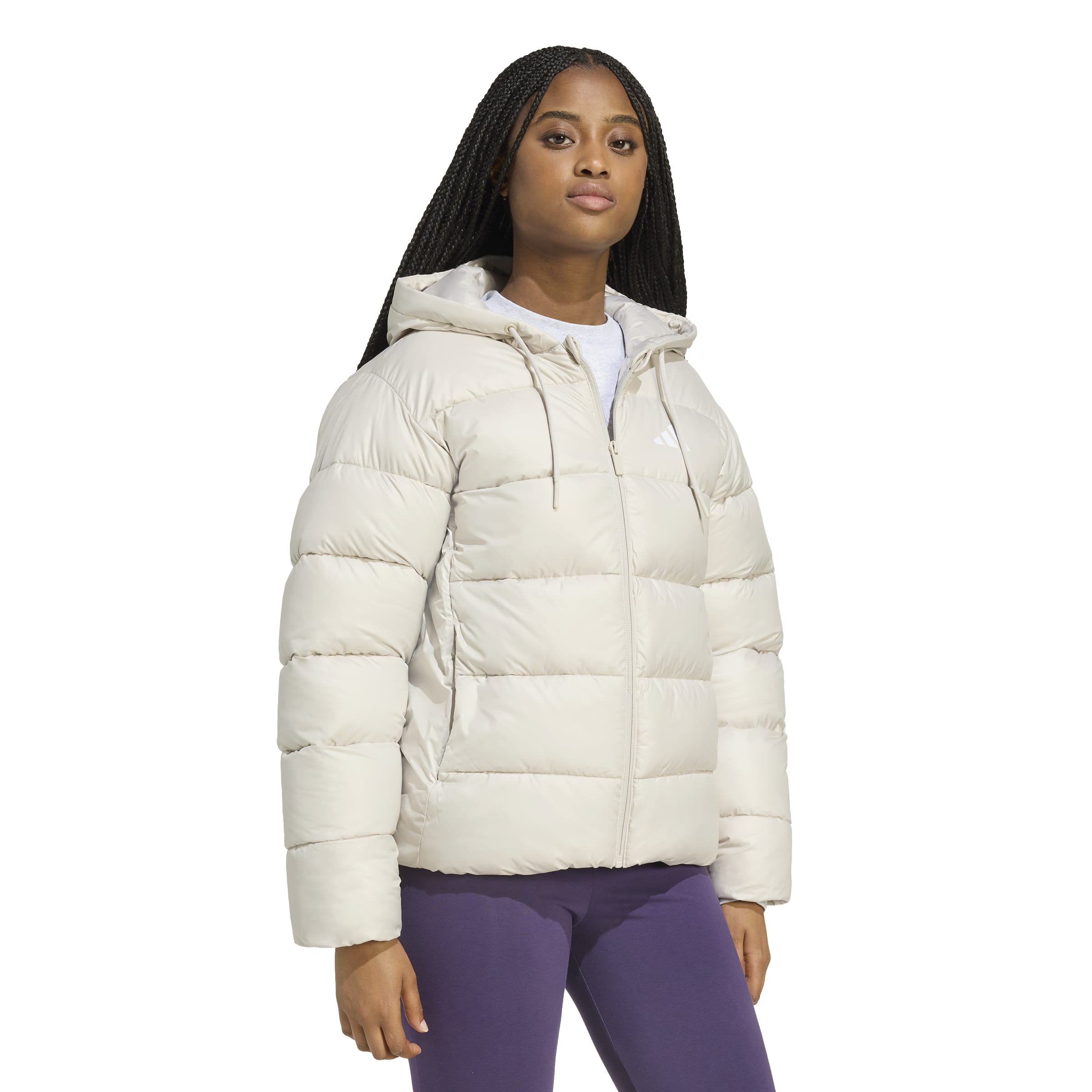 Adidas Steppjacke, Essentials Climawarm, Kapuze, FüR Damen, Weiß, L
