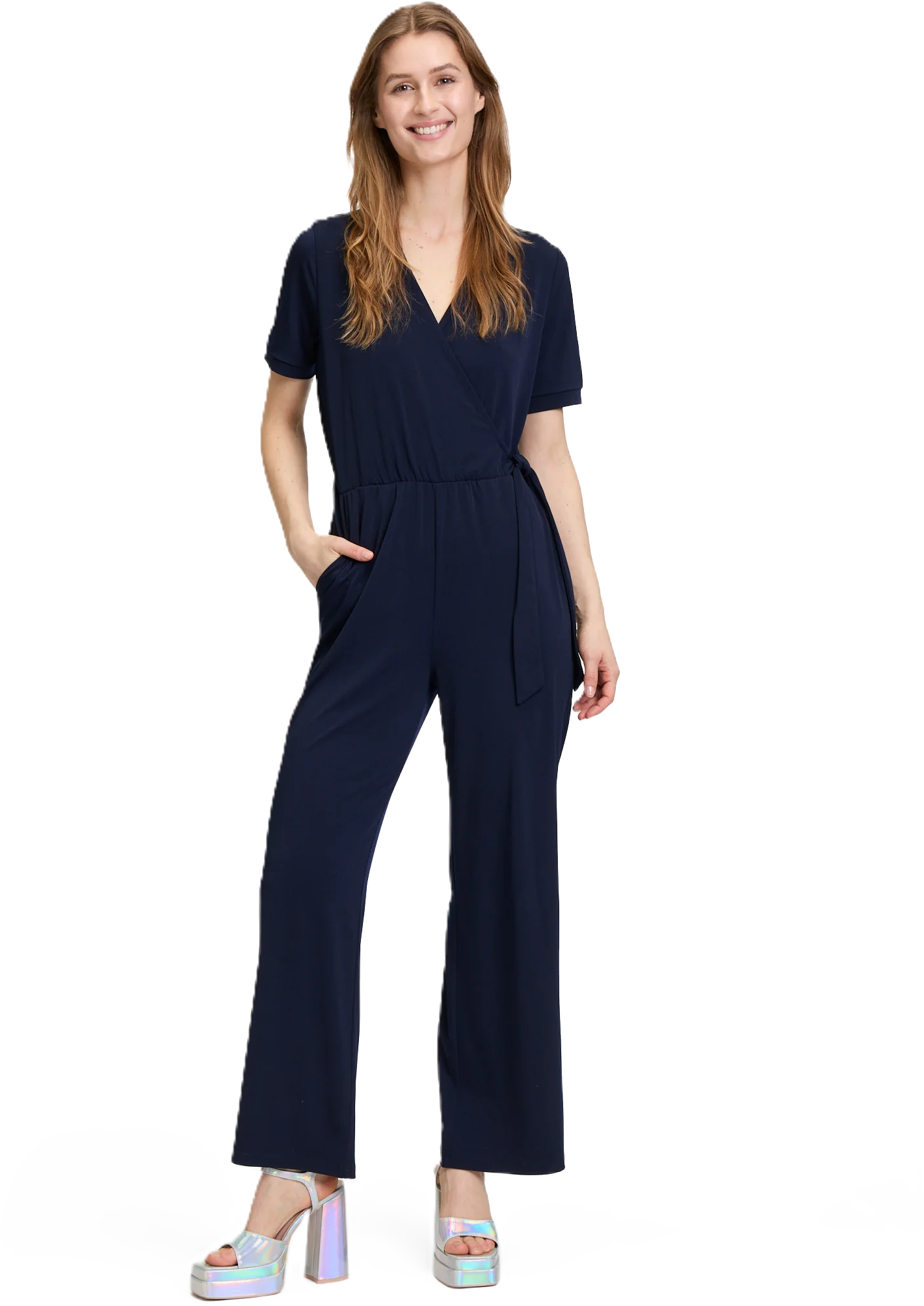Cartoon Jumpsuit, Halbarm, FüR Damen, Blau, 40