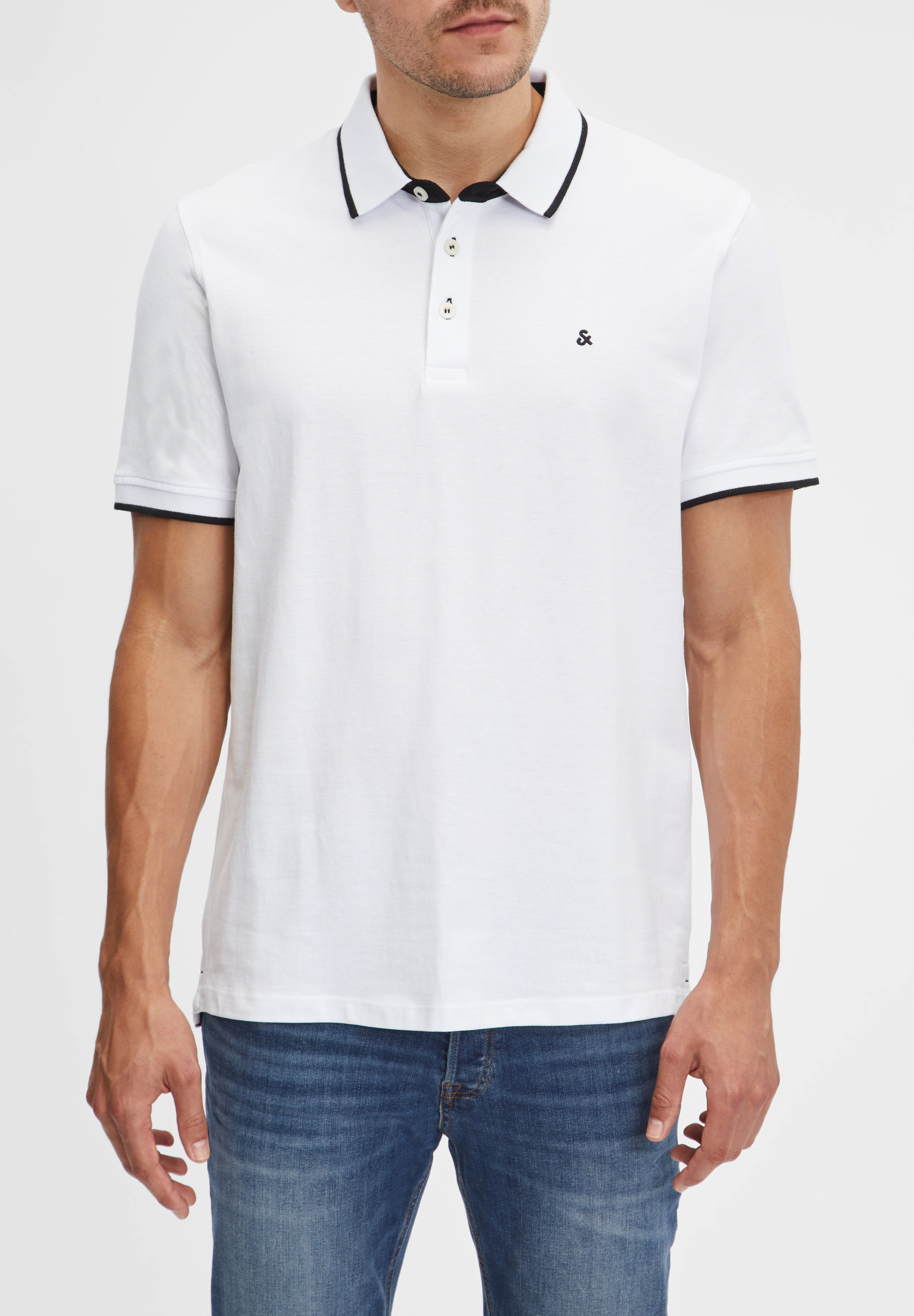 Originals by Jack & Jones Poloshirt, Kurzarm, Stickerei, FüR Herren, Weiß, XL