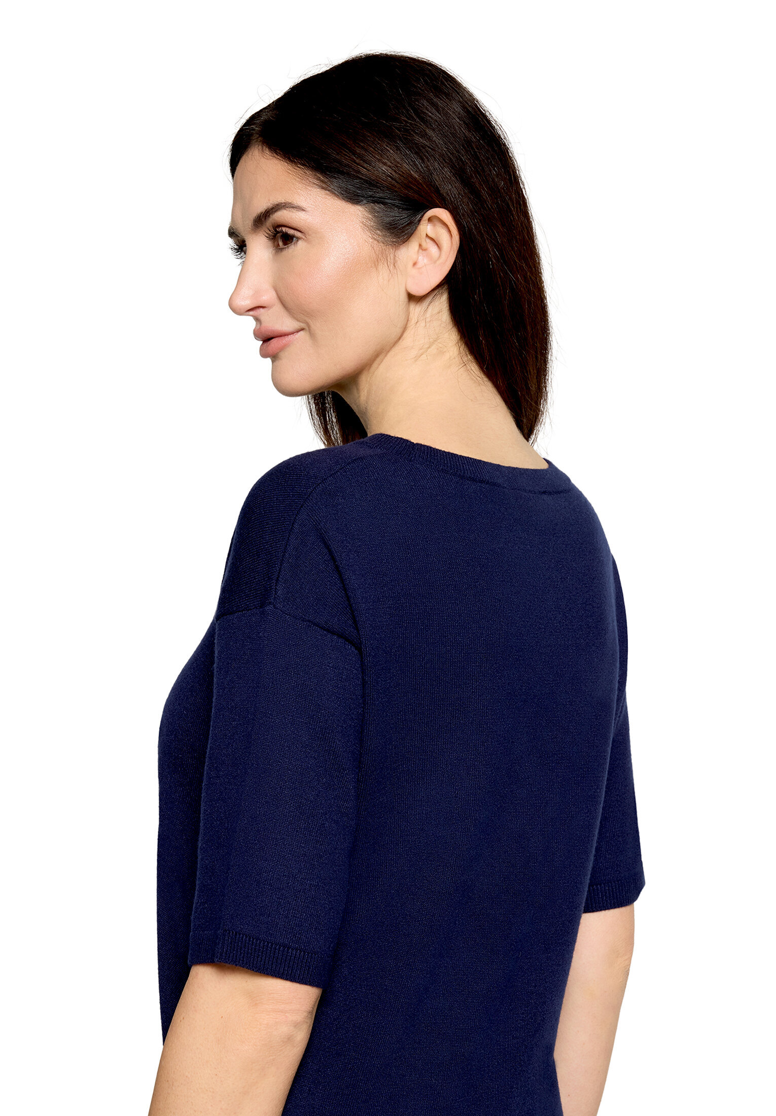 Cartoon Strickpullover Mit Rundhalsausschnitt, Blau, 44