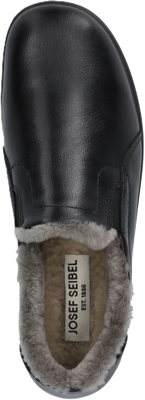 Seibel Pantoffel "Belfort 67", Leder, Echtfell, FüR Herren, Schwarz, 40
