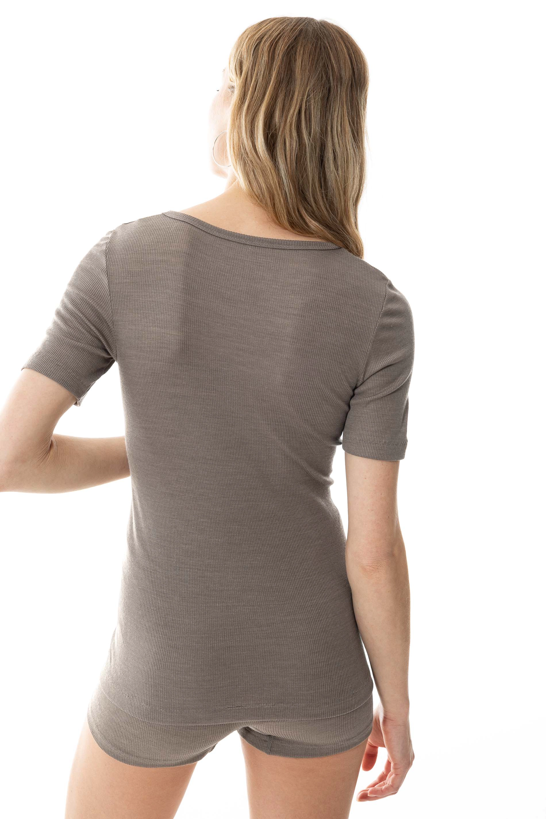 Mey T-Shirt, Uni, U-Ausschnitt, FüR Damen, Braun, 36/38