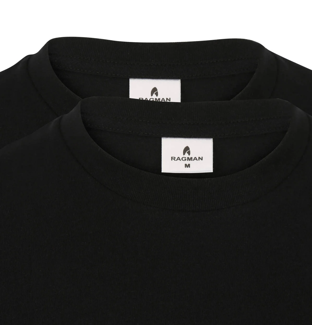 Ragman T-Shirt, 2Er-Pack, Regular-Fit, FüR Herren, Schwarz, 3XL