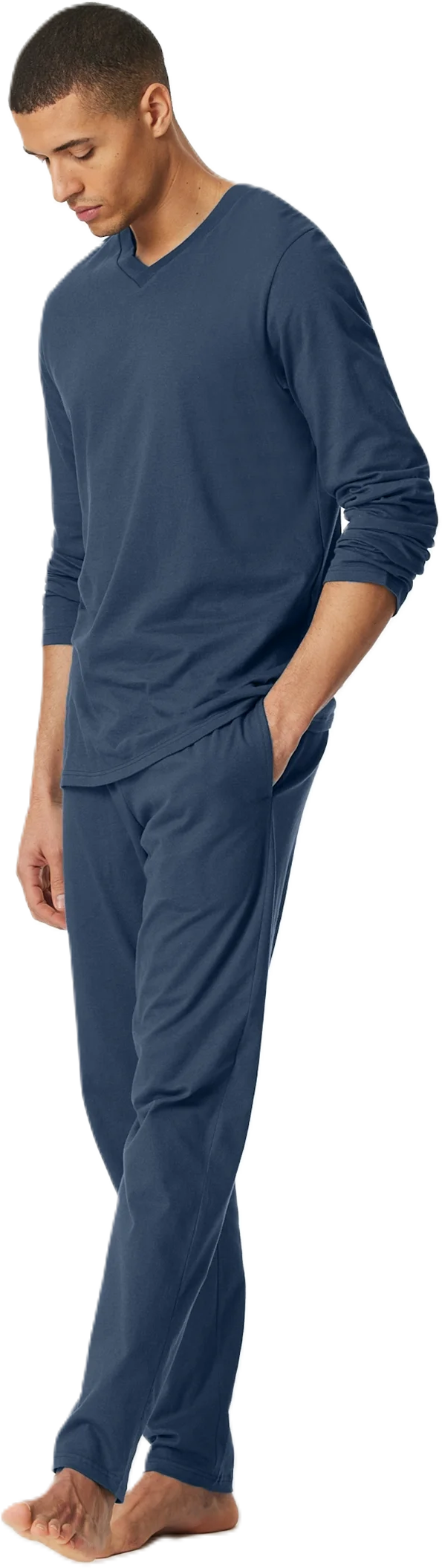 Schiesser Mix & Relax Schlafanzug-Oberteil, Baumwolle, FüR Herren, Blau, 48
