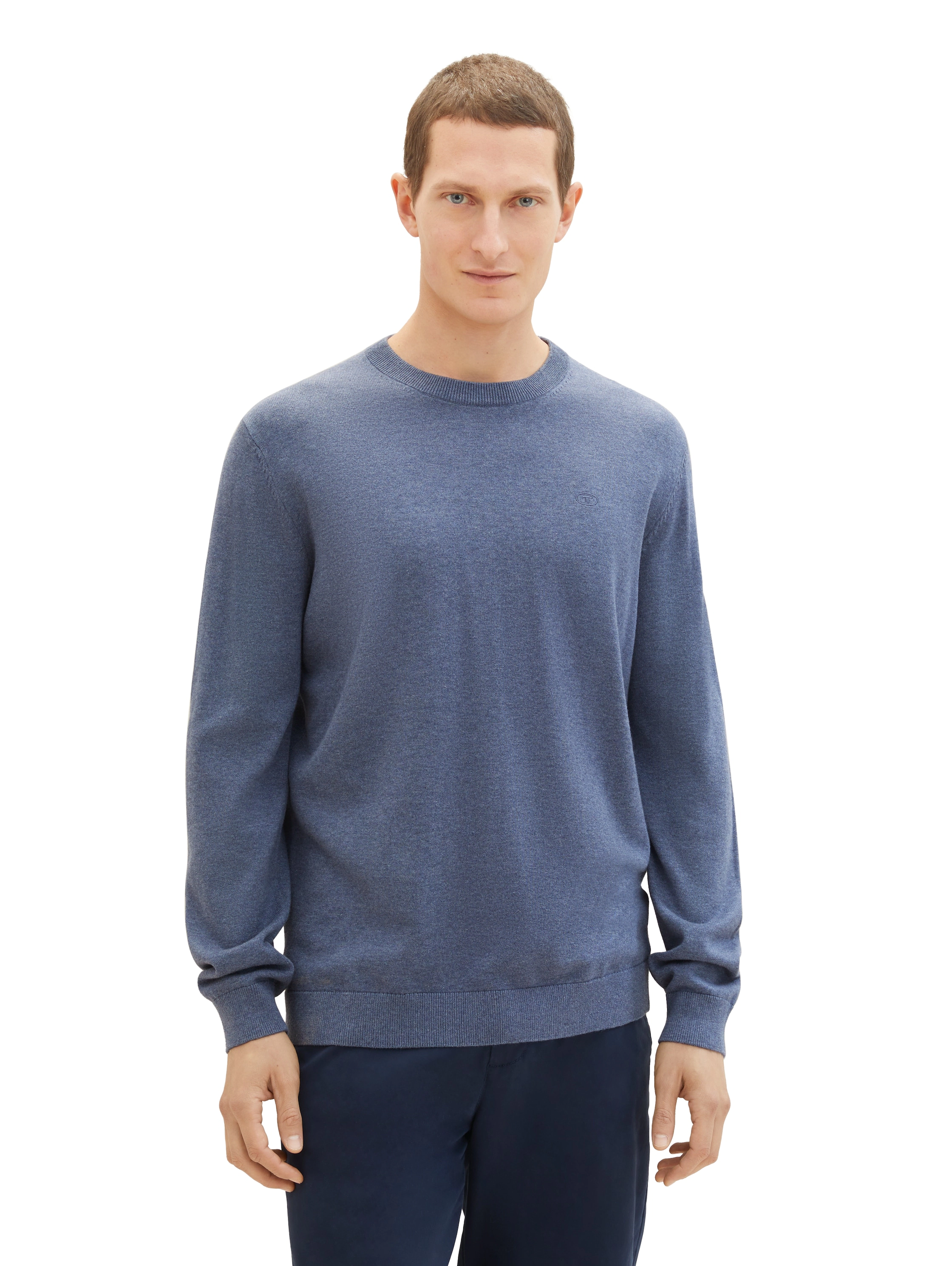 Tom Tailor Pullover, Rundhals-Ausschnitt, RippbüNdchen, FüR Herren, Blau, Xxl