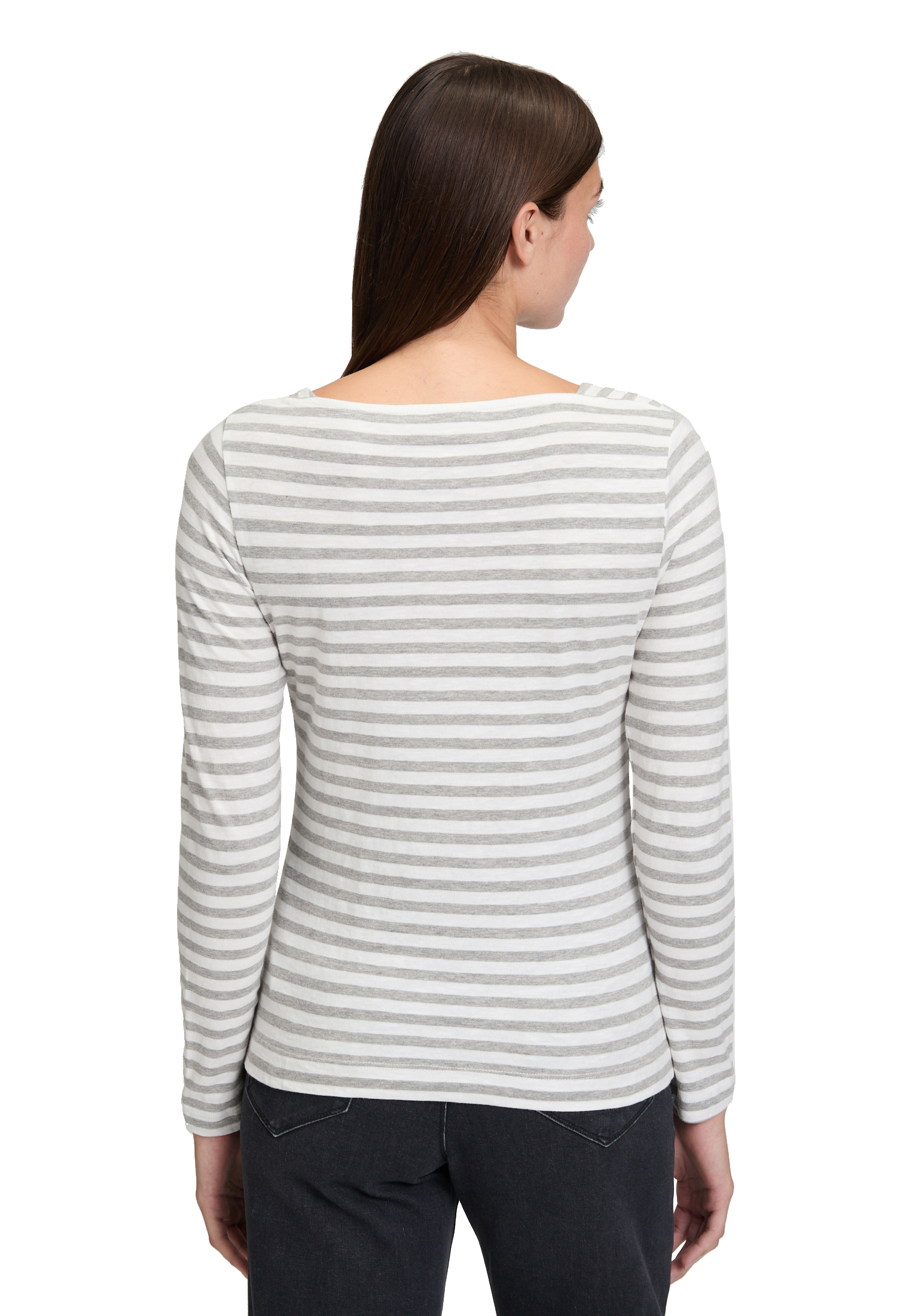 Betty & Co Ringelshirt Mit U-Boot-Ausschnitt, Weiß, Xxl