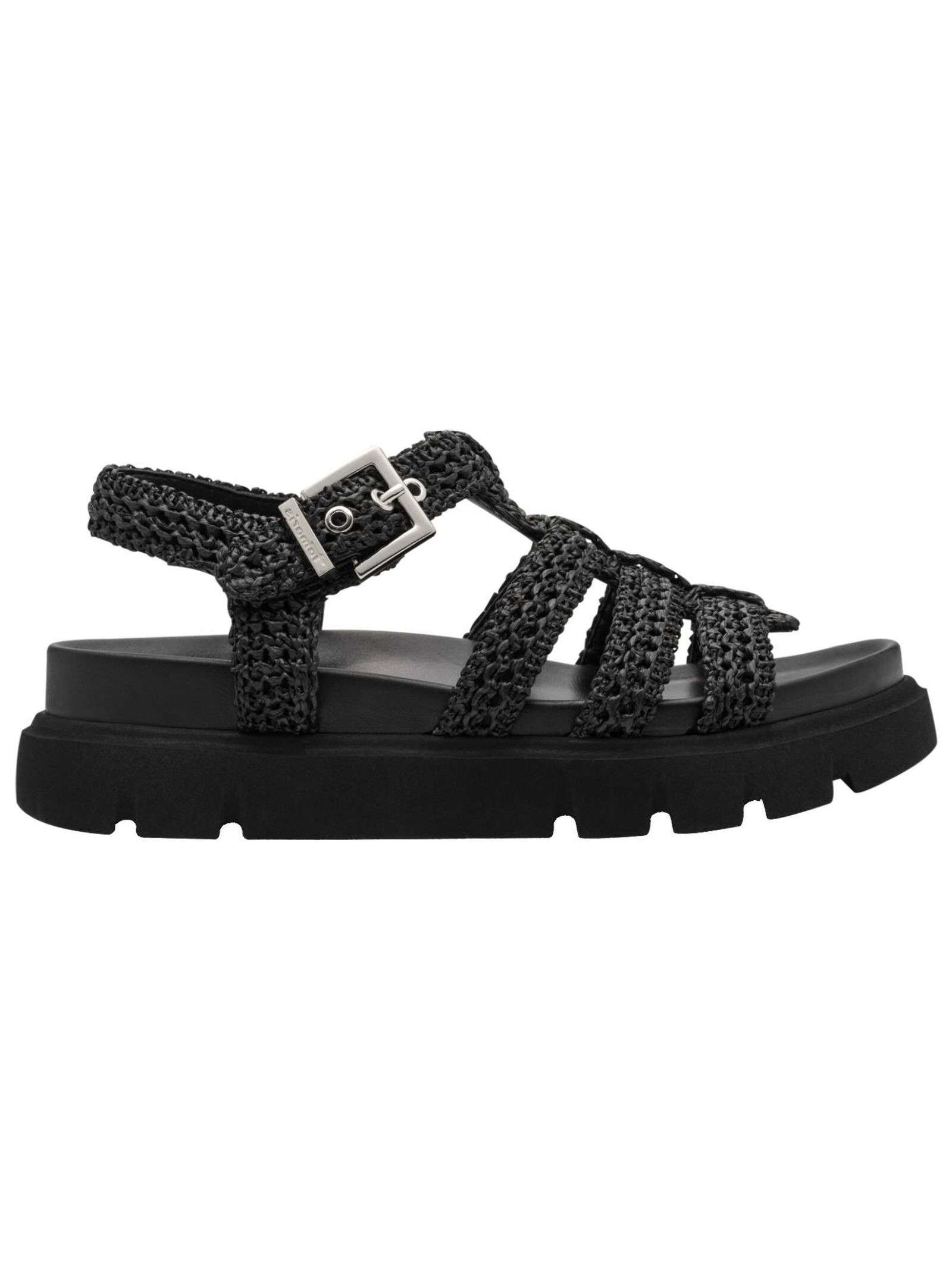 Tamaris Mode/Bekleidung Riemchensandalen, Keilabsatz, Schwarz, 38