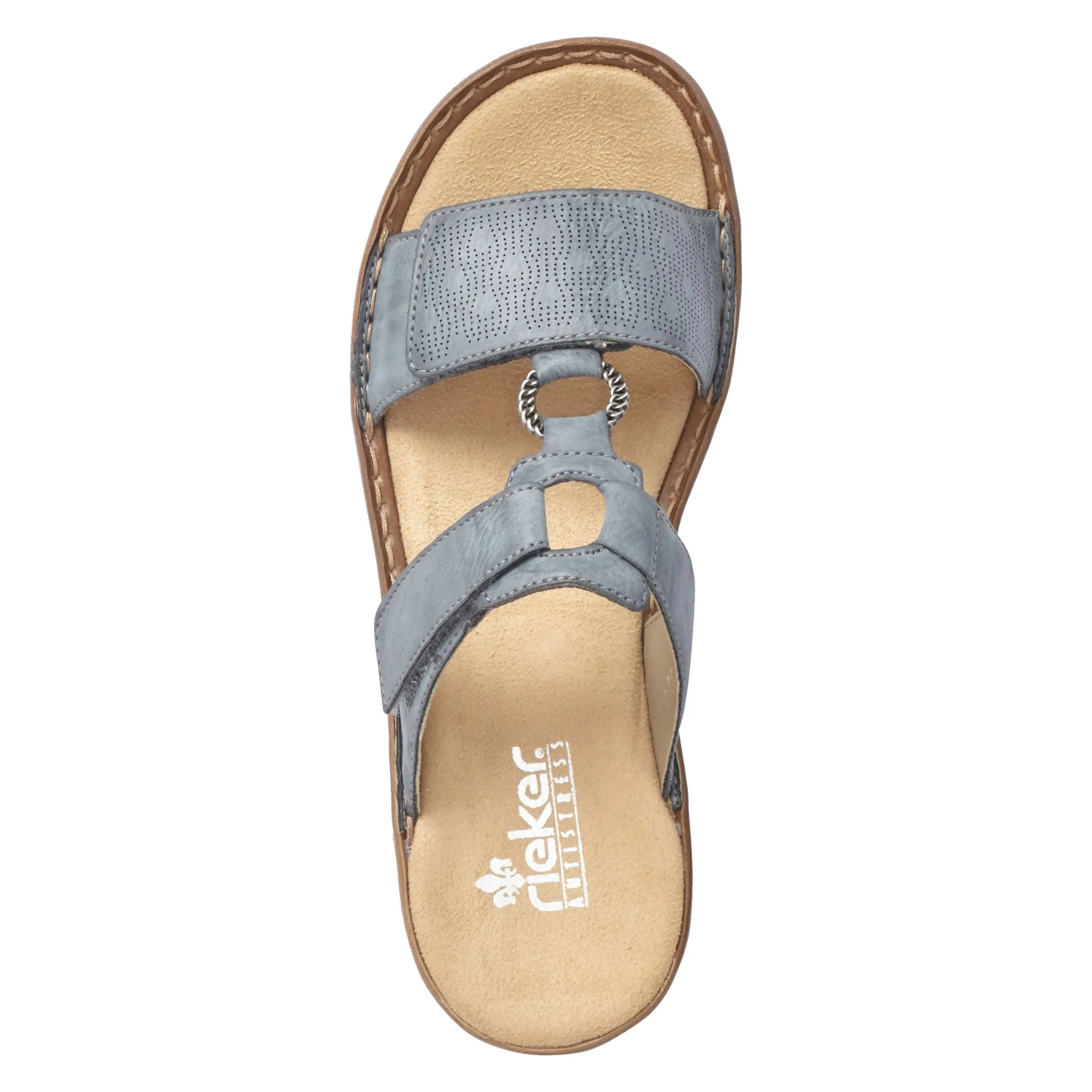 Rieker Pantoletten, KlettverschlüSse, FüR Damen, Blau, 42