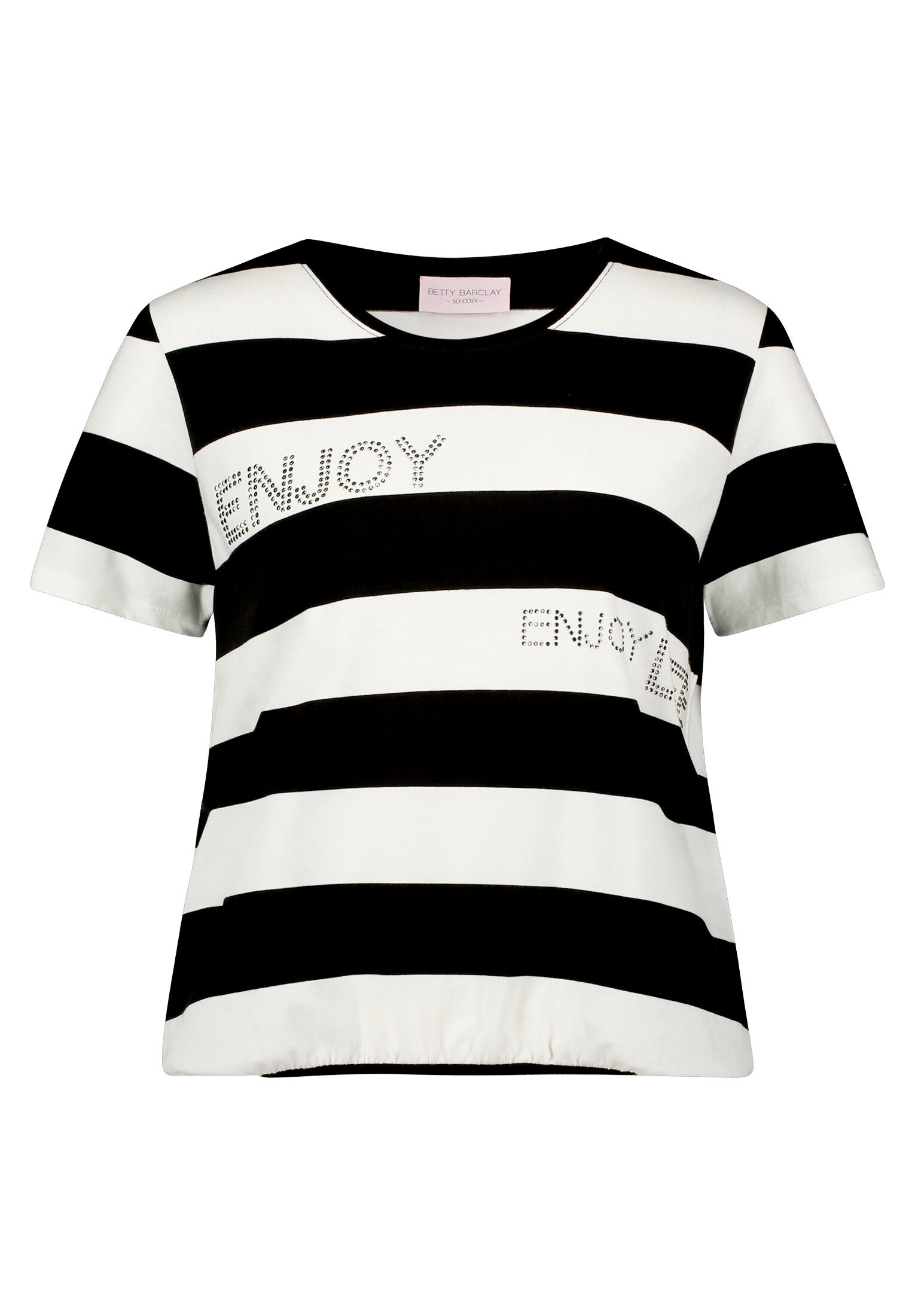 Betty Barclay Ringelshirt Mit Tunnelzug, Schwarz, 48
