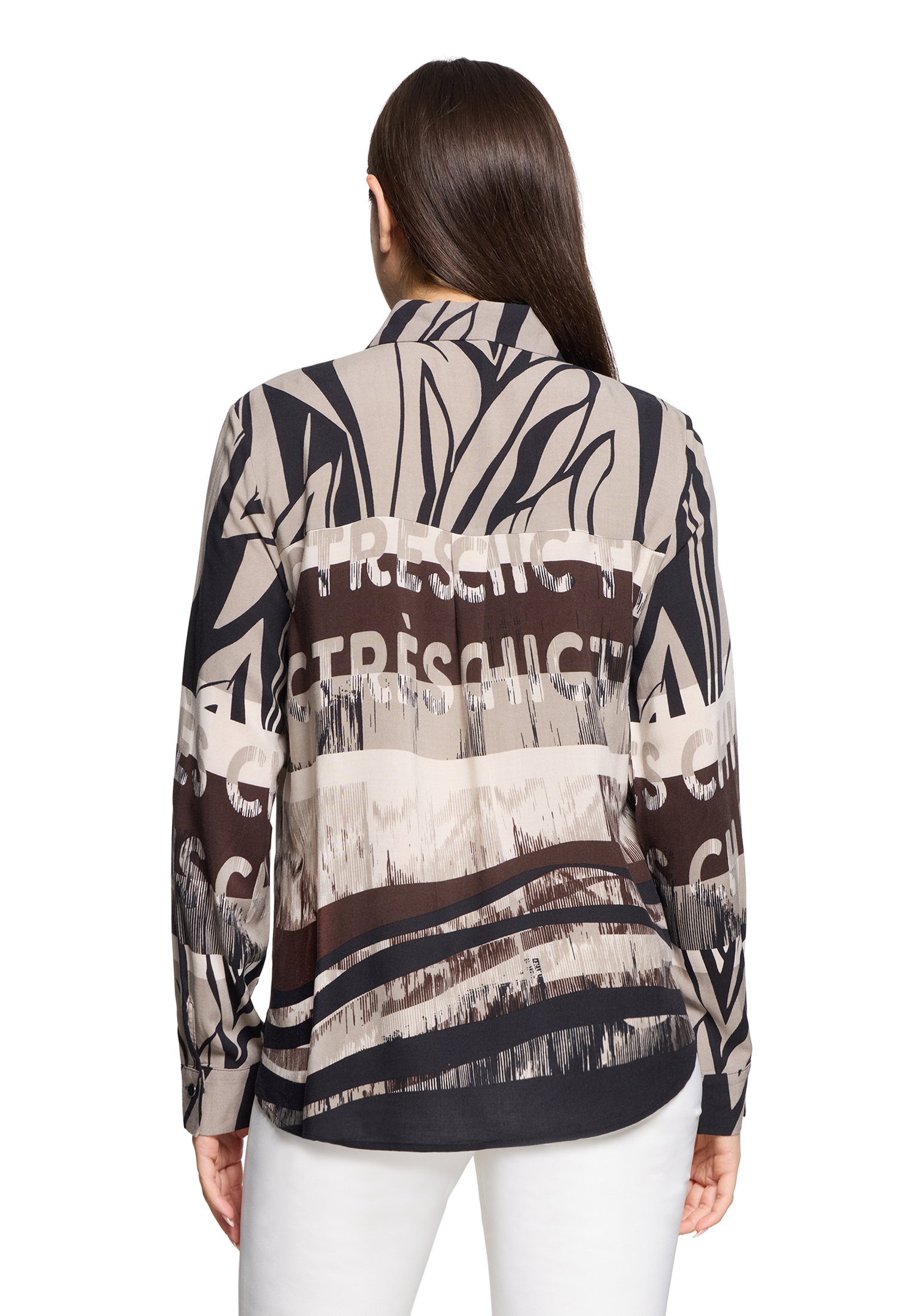 Betty Barclay 80091737_Bluse Lan, 7898 Beige/Black, 36, Beige, 36