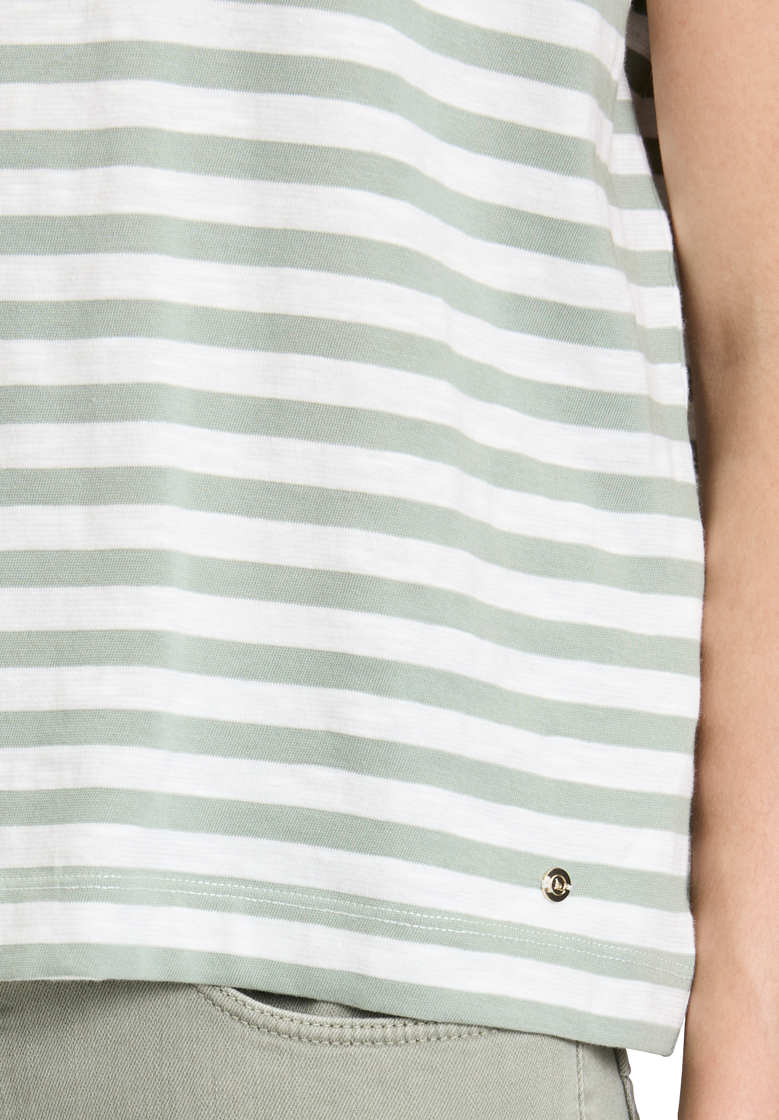 Betty & Co Ringelshirt Mit Rundhalsausschnitt, Weiß, L