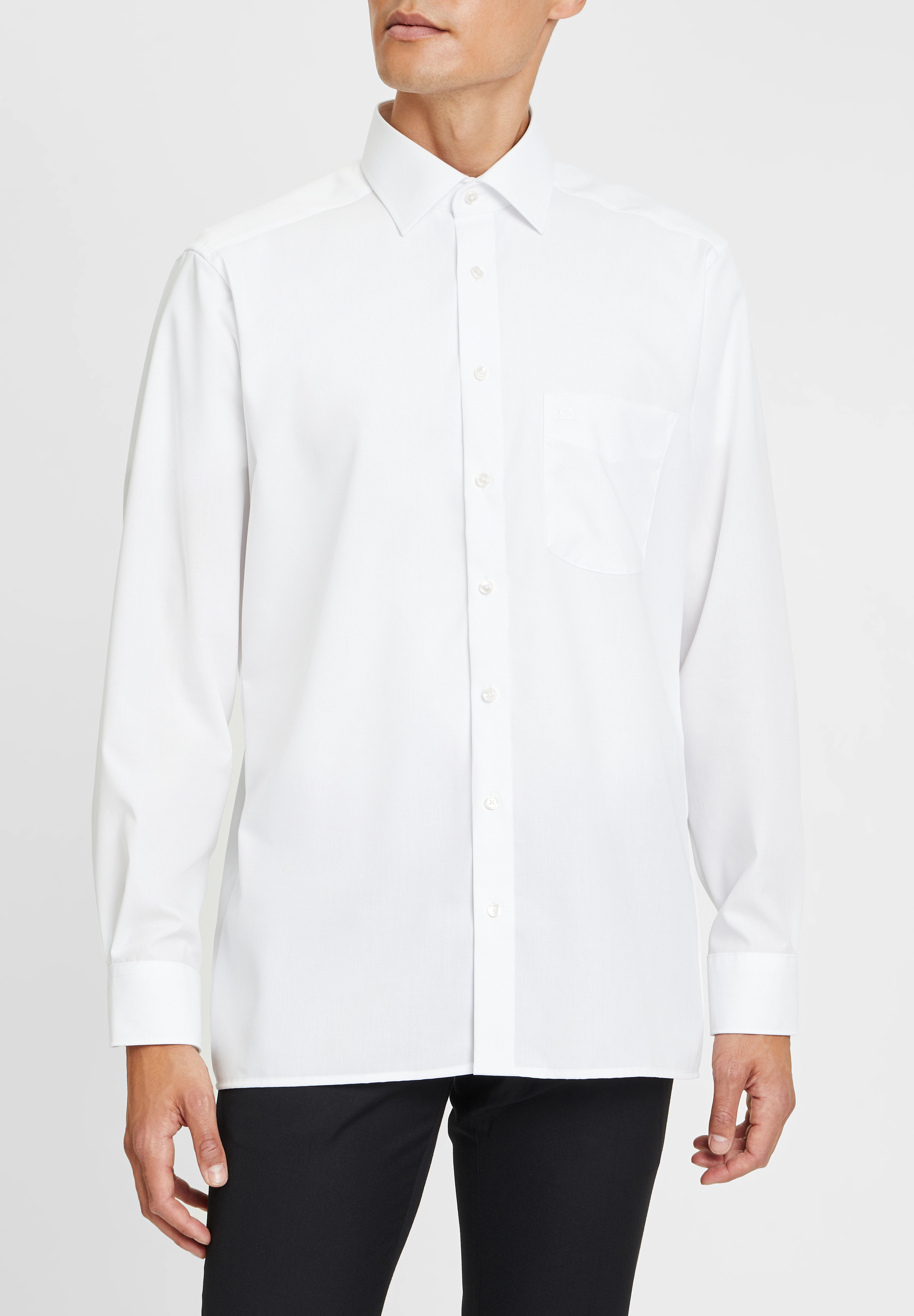 Olymp Luxor Businesshemd, Modern Fit, New-Kent-Kragen, FüR Herren, Weiß, 39