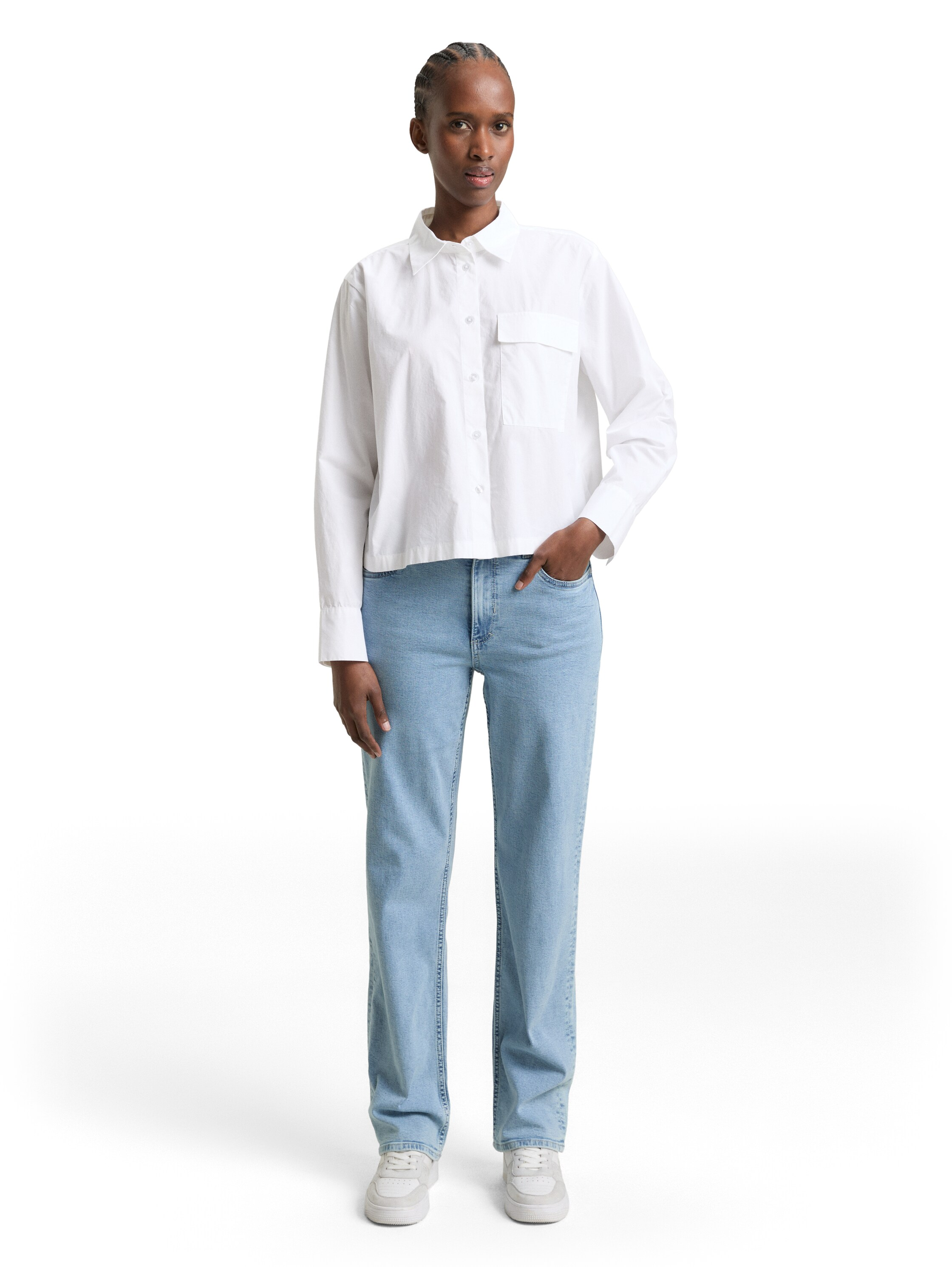 Denim TOM Tailor Hemdbluse, Blusenkragen, FüR Damen, Weiß, XS