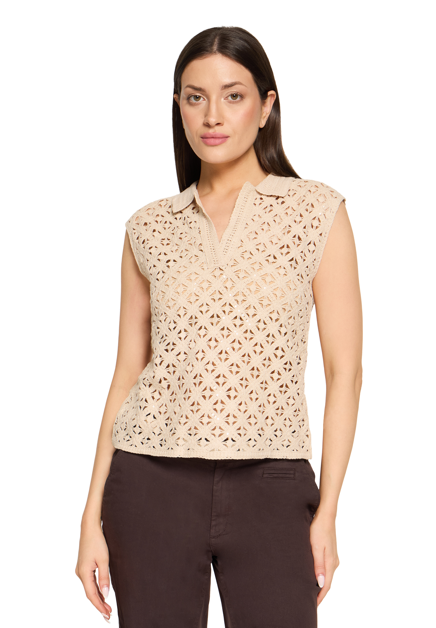 Cartoon Shirt, V-Ausschnitt, FüR Damen, Beige, 36