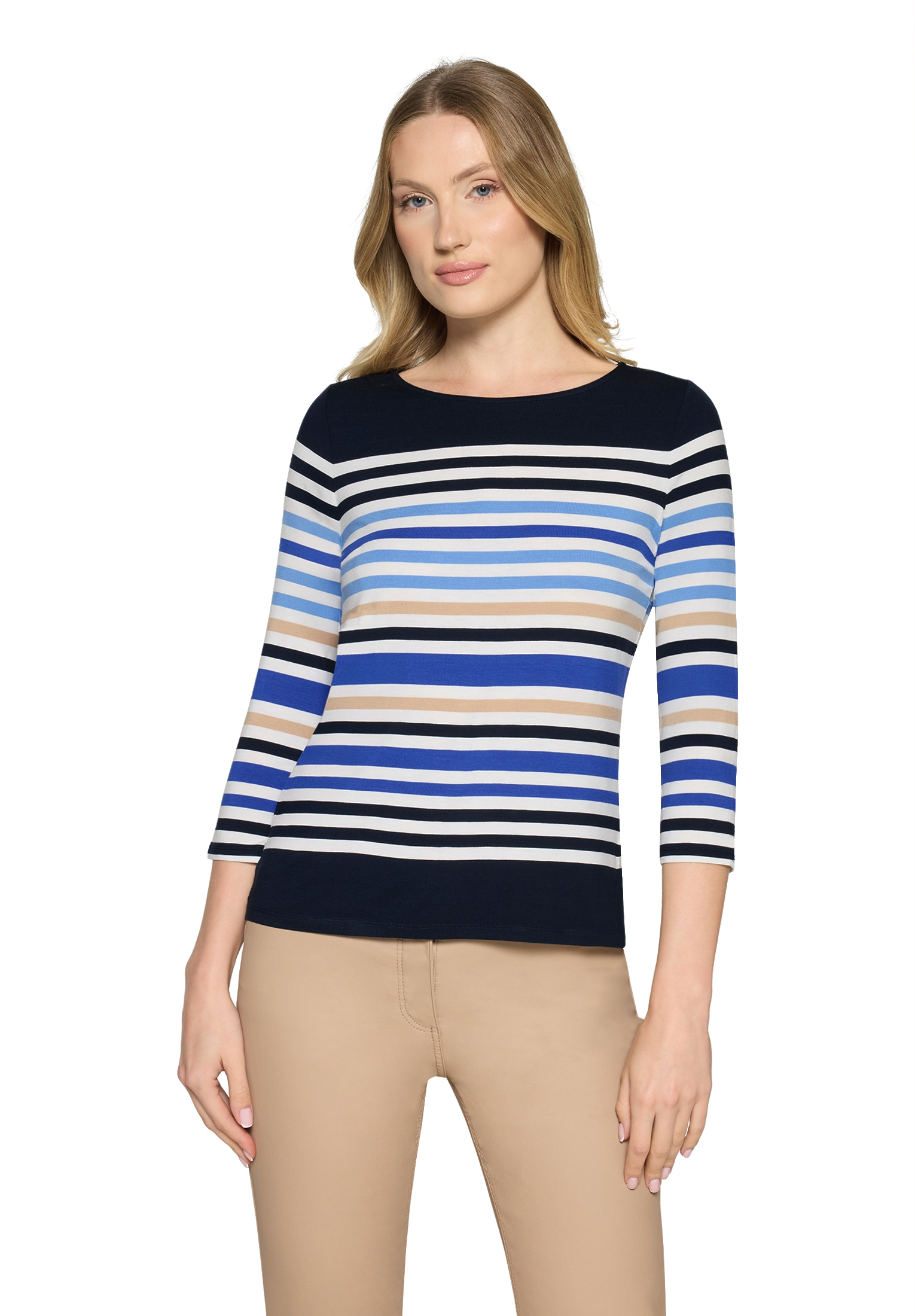 Betty Barclay Basic Shirt Mit U-Boot-Ausschnitt, Blau, 36