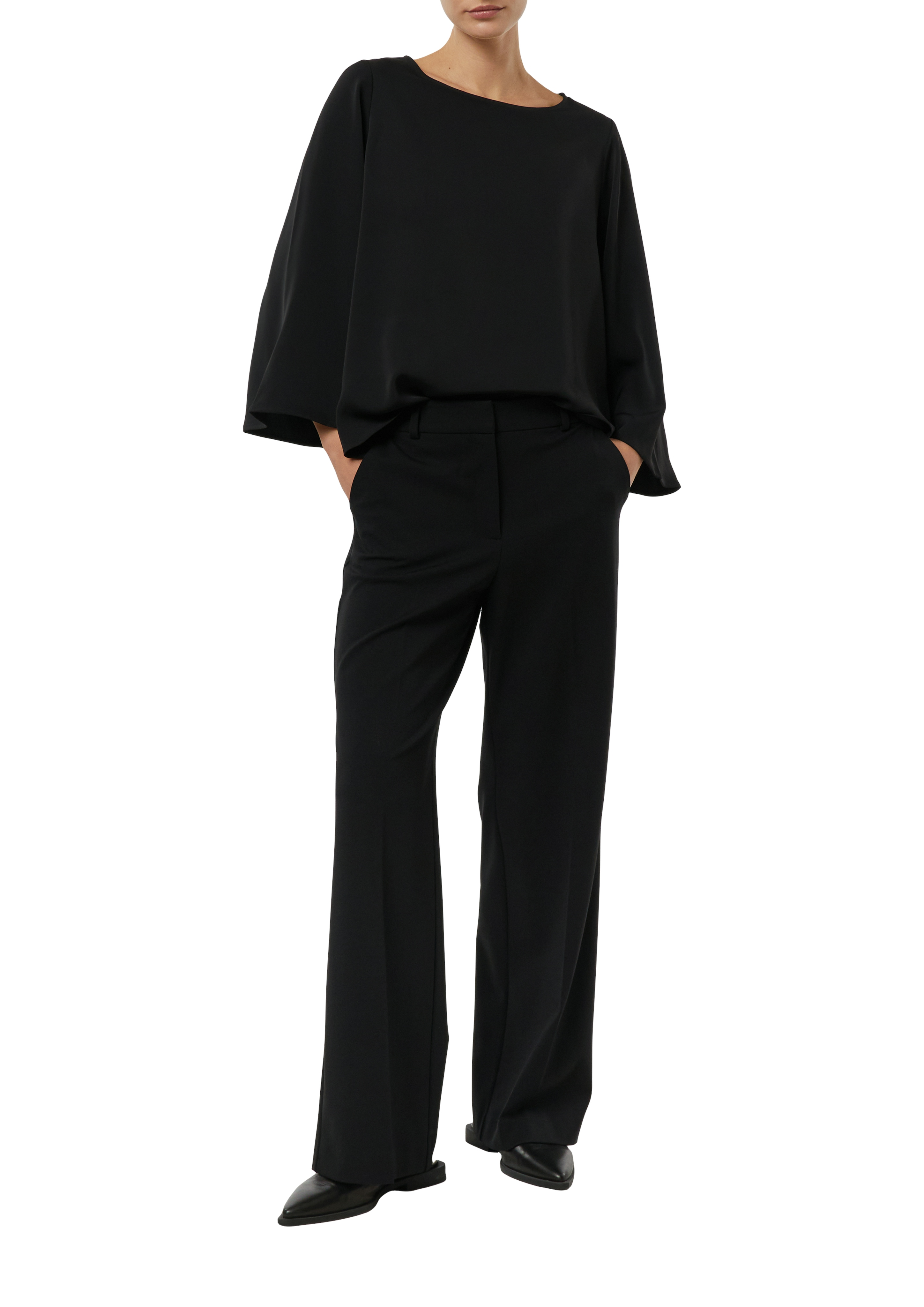 Comma, Shirtbluse, U-Ausschnitt, FüR Damen, Schwarz, 42