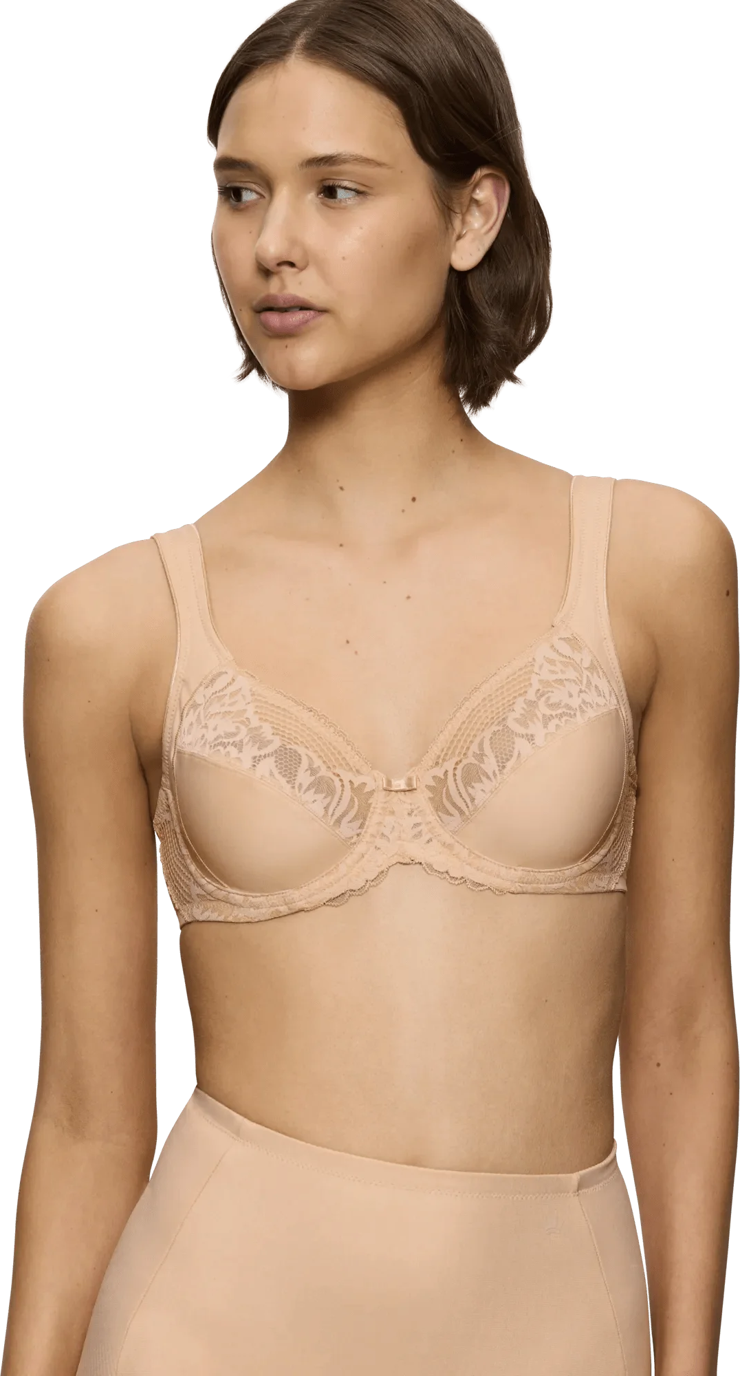 Triumph Modern Lace + Cotton BüGel-Bh, Breite TräGer, Spitze, Schleife, FüR Damen, Beige, 95C